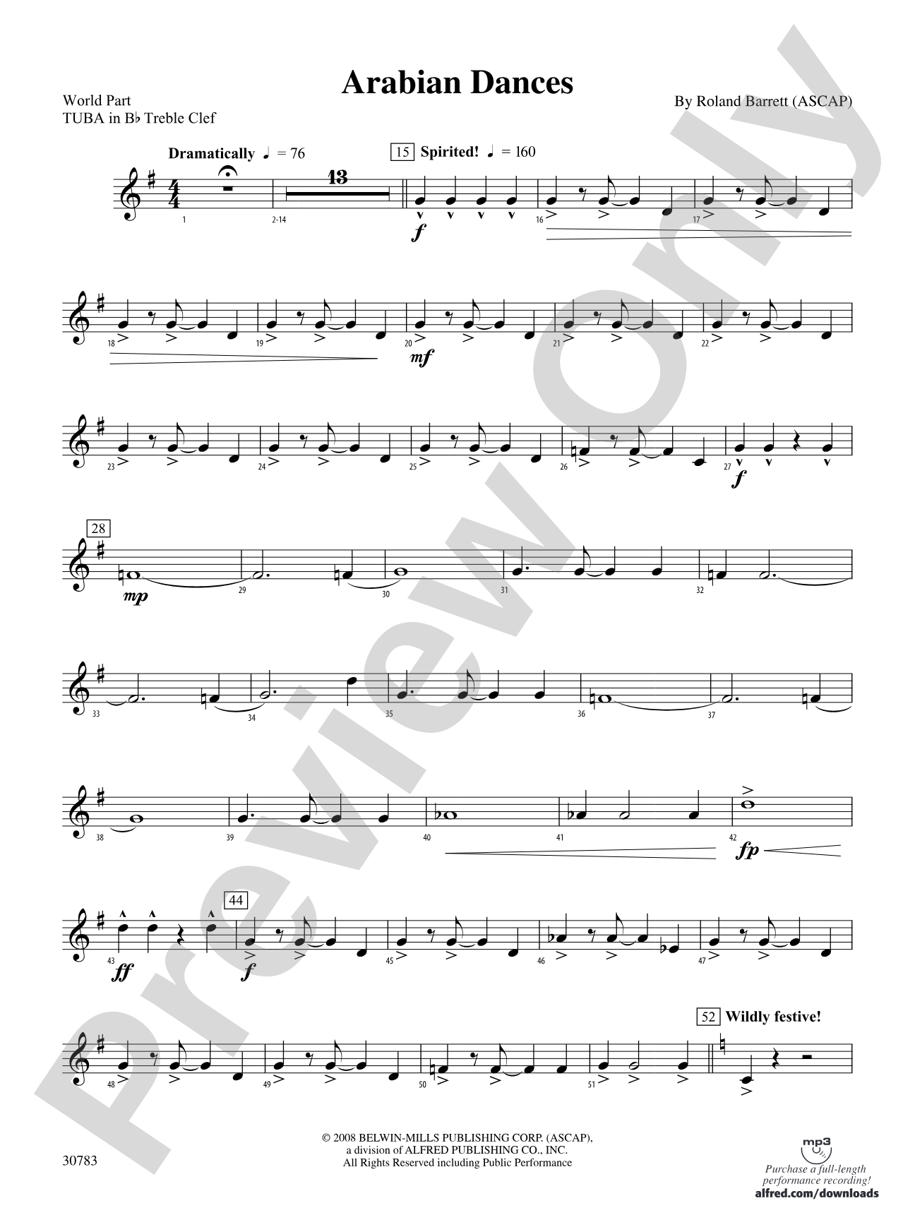 Arabian Dances: (wp) B-flat Tuba T.C.