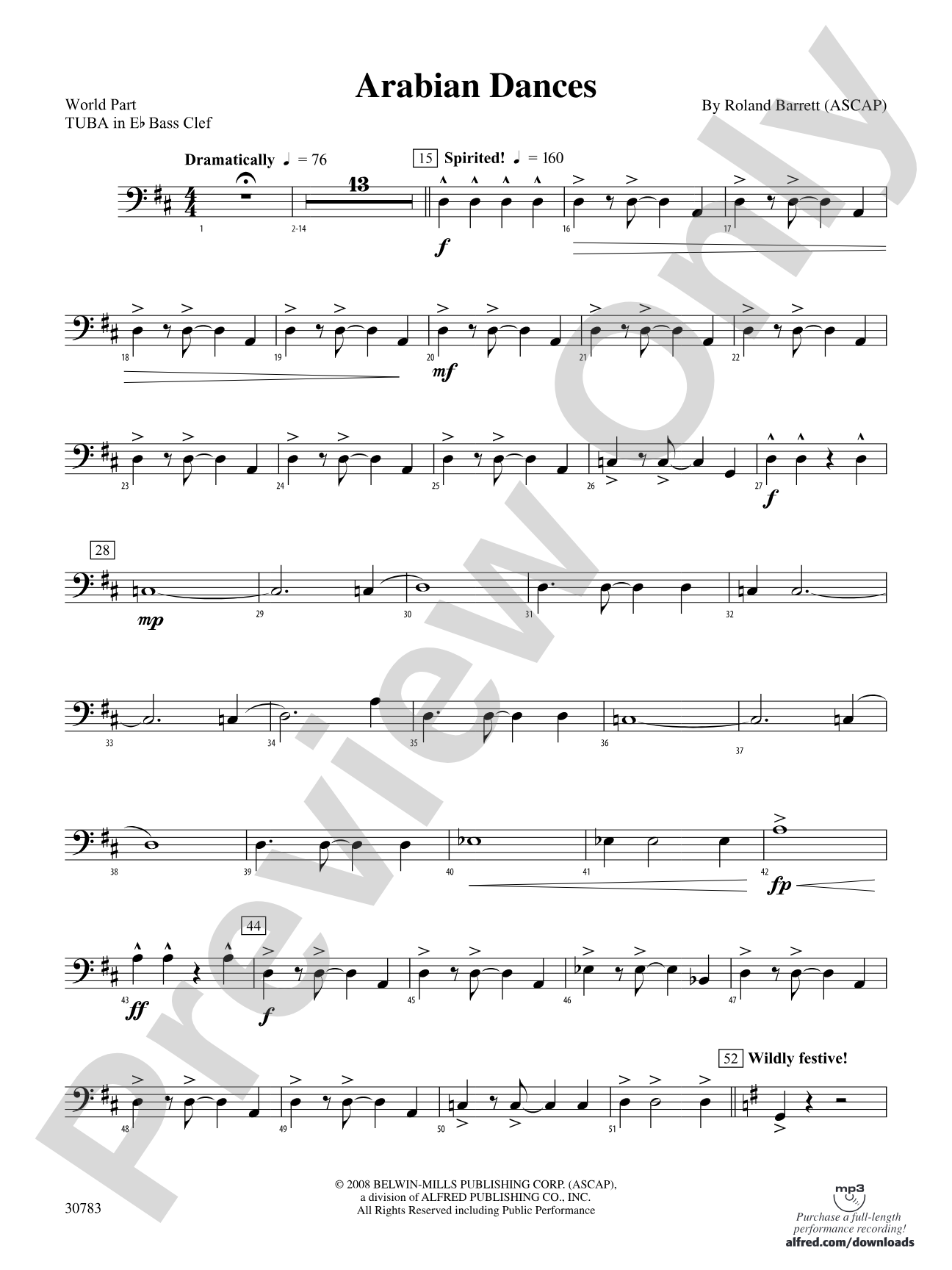 Arabian Dances: (wp) E-flat Tuba B.C.