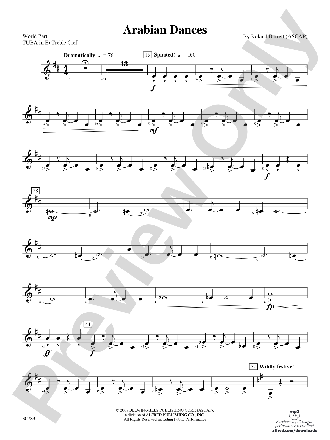 Arabian Dances: (wp) E-flat Tuba T.C.