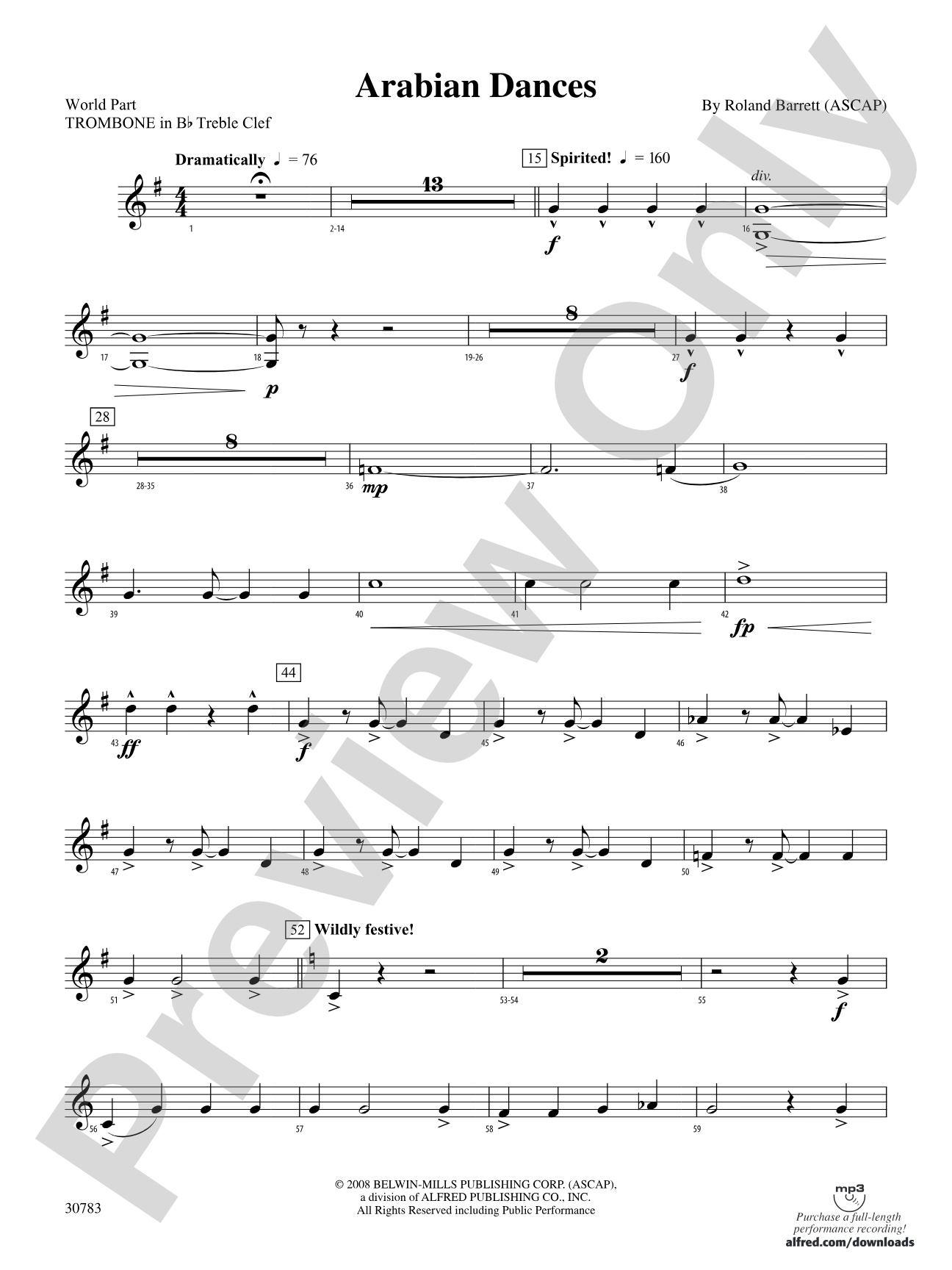 Arabian Dances: (wp) 1st B-flat Trombone T.C.