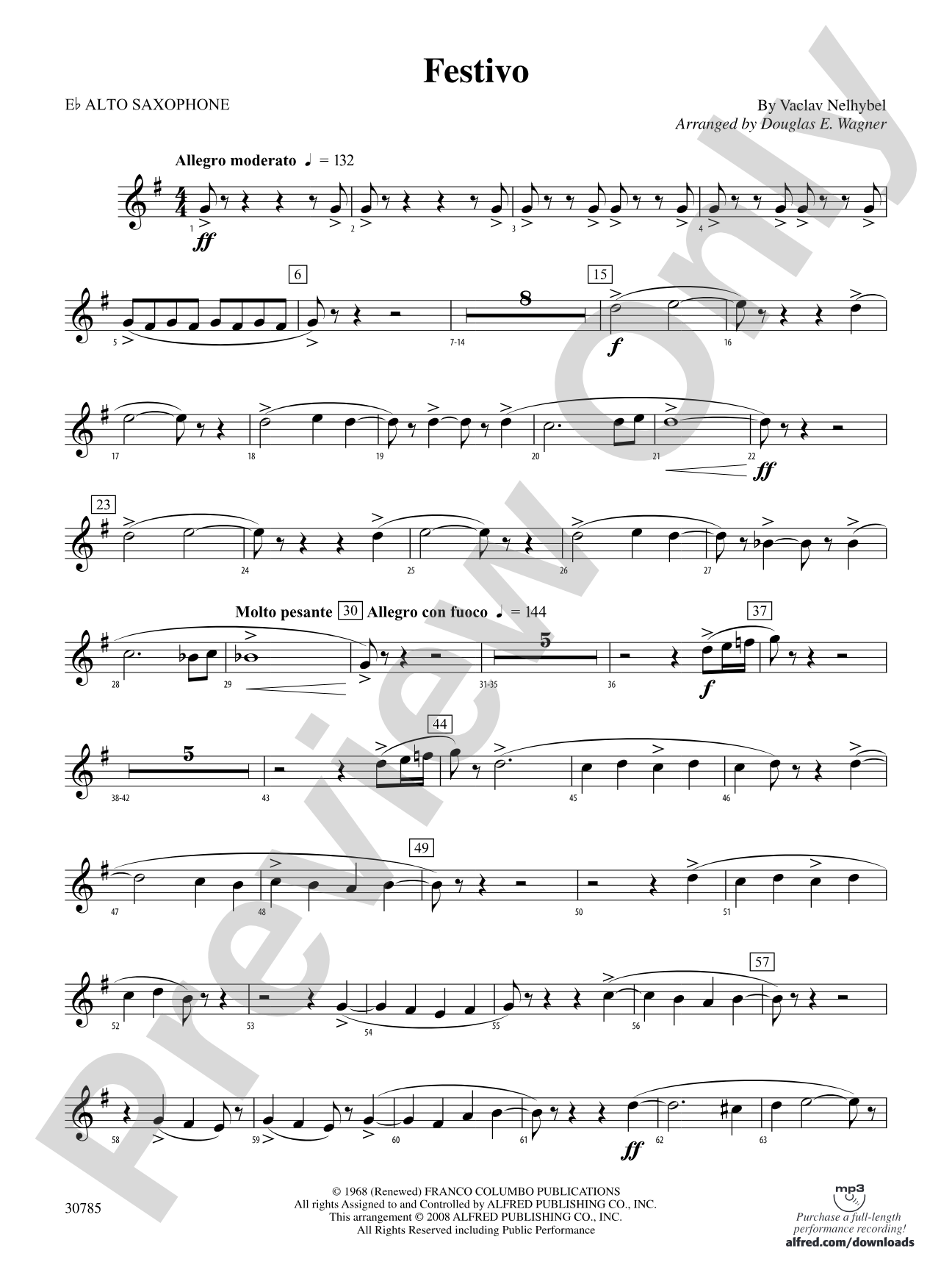 Festivo: E-flat Alto Saxophone