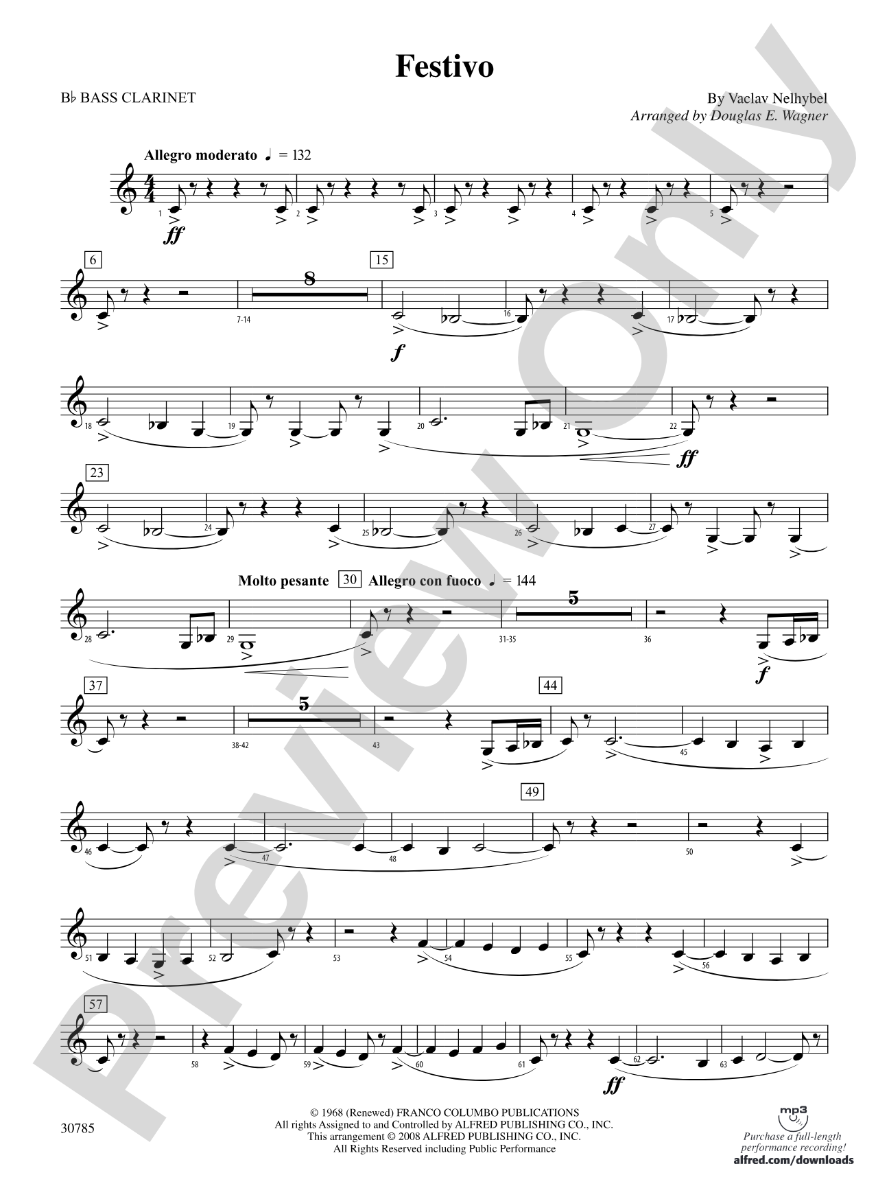 Festivo: B-flat Bass Clarinet