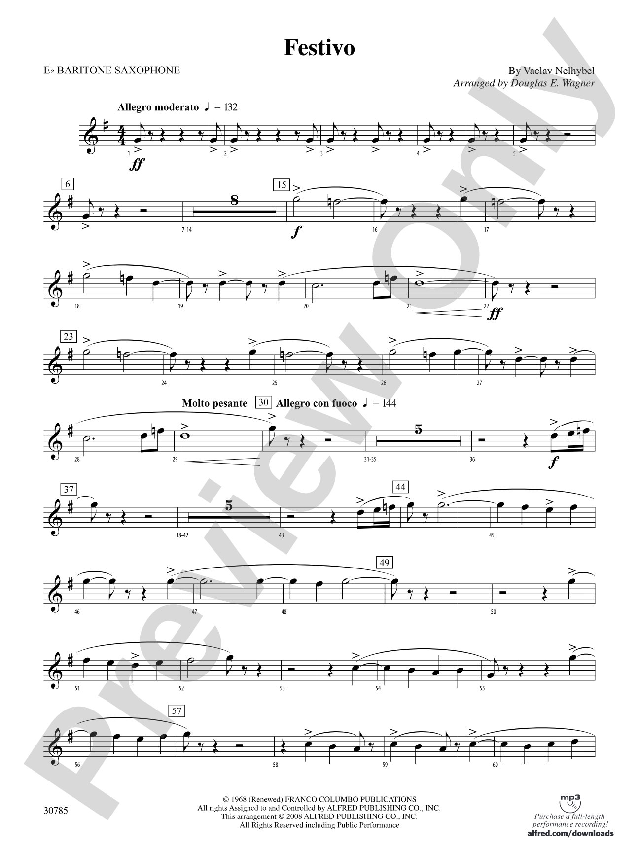 Festivo: E-flat Baritone Saxophone