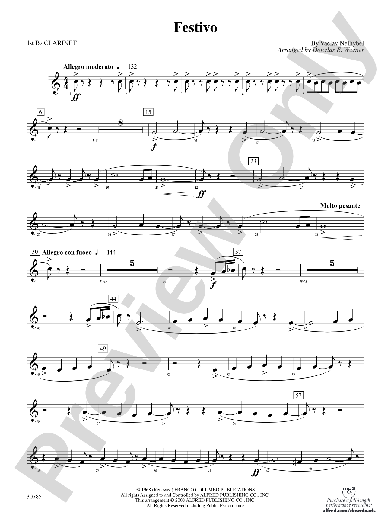 Festivo: 1st B-flat Clarinet