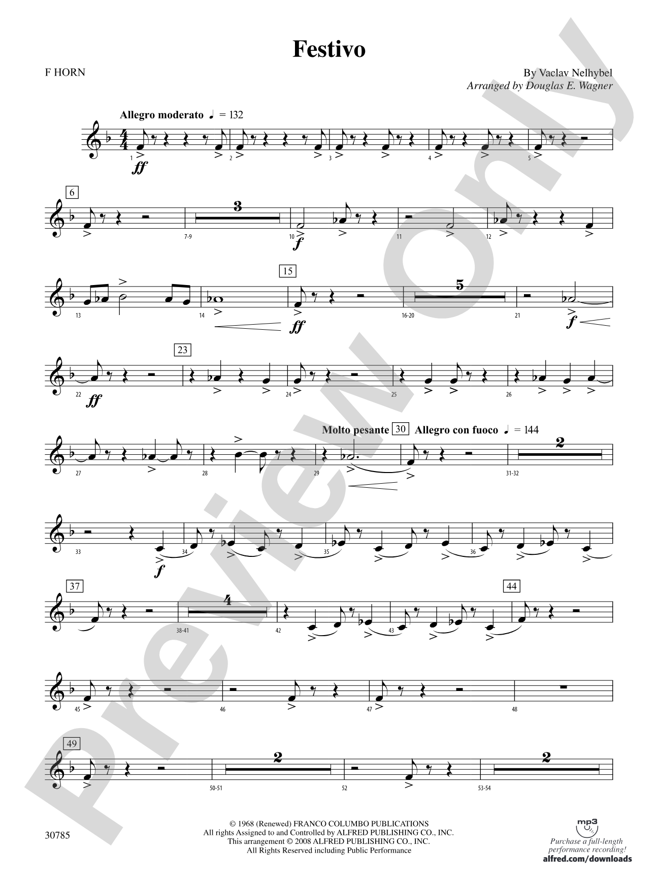 Festivo: 1st F Horn