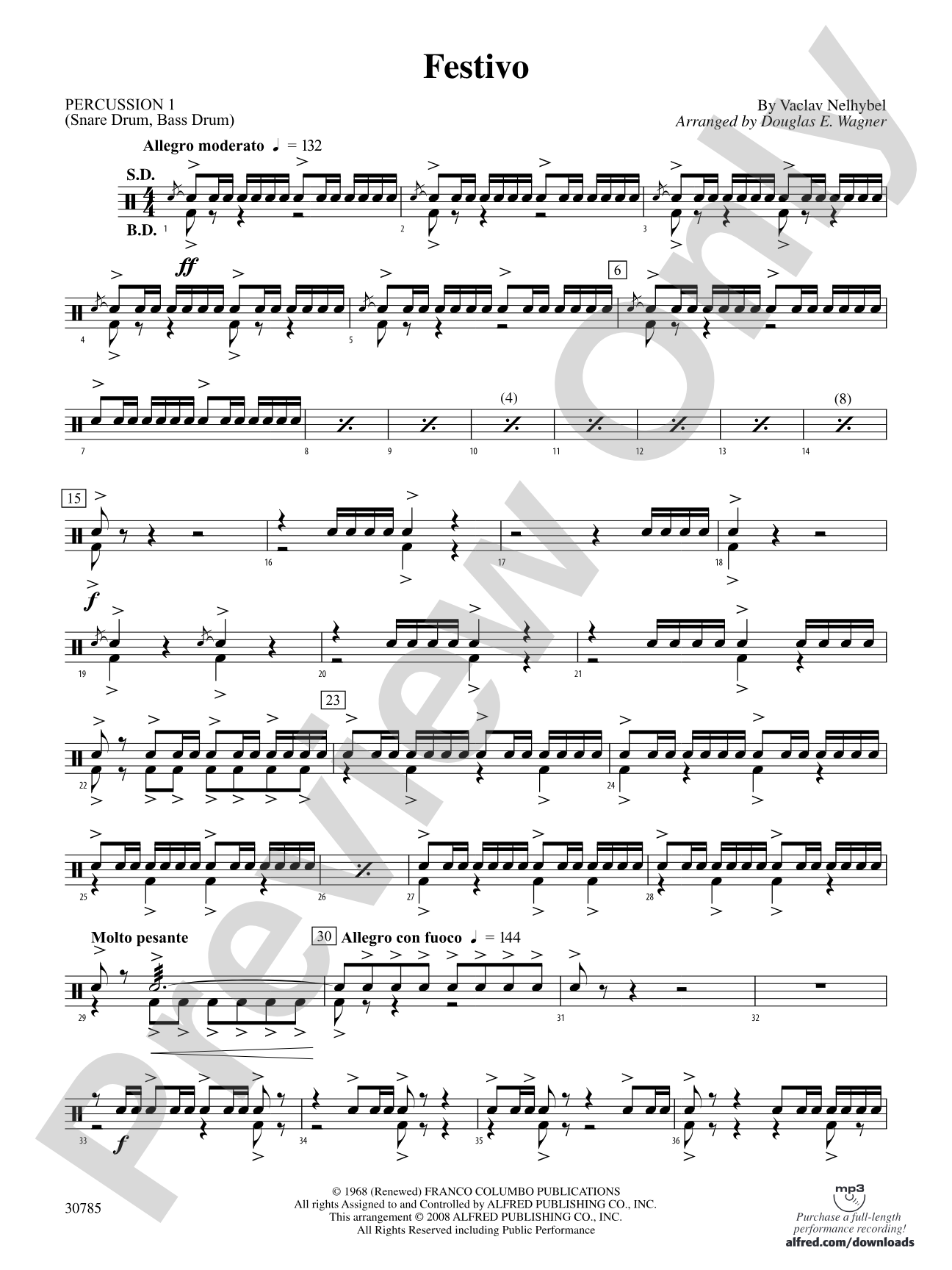 Festivo: 1st Percussion