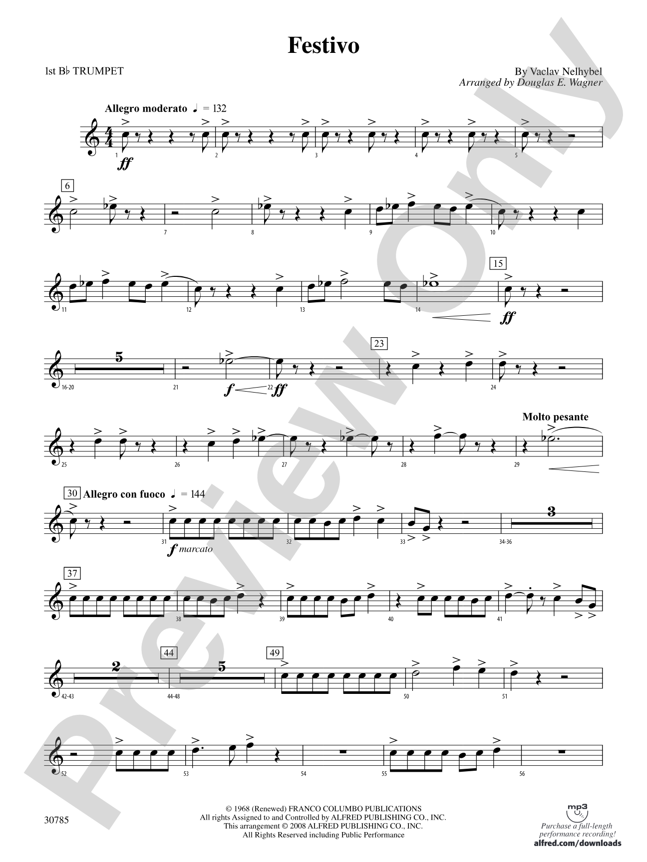 Festivo: 1st B-flat Trumpet