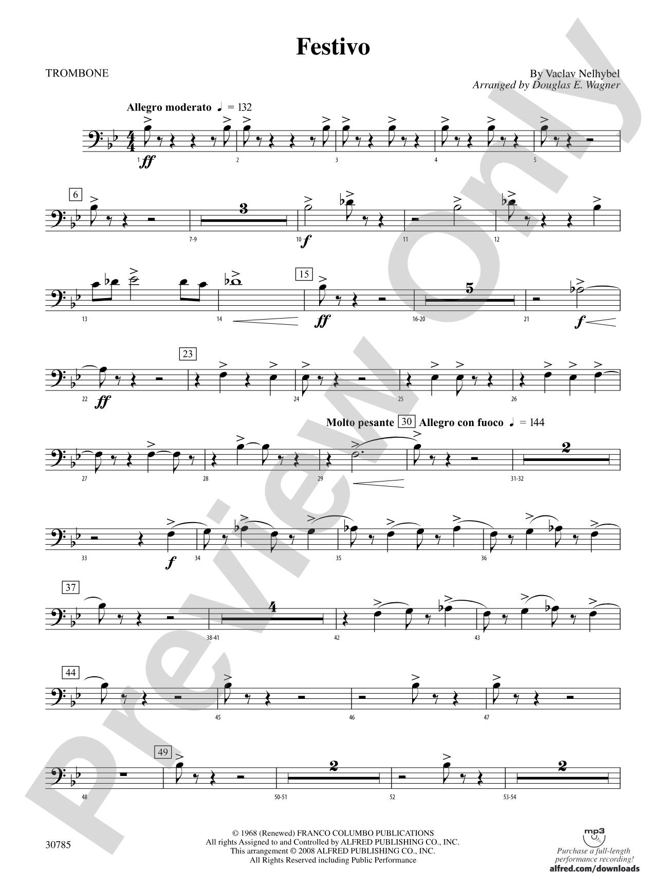 Festivo: 1st Trombone