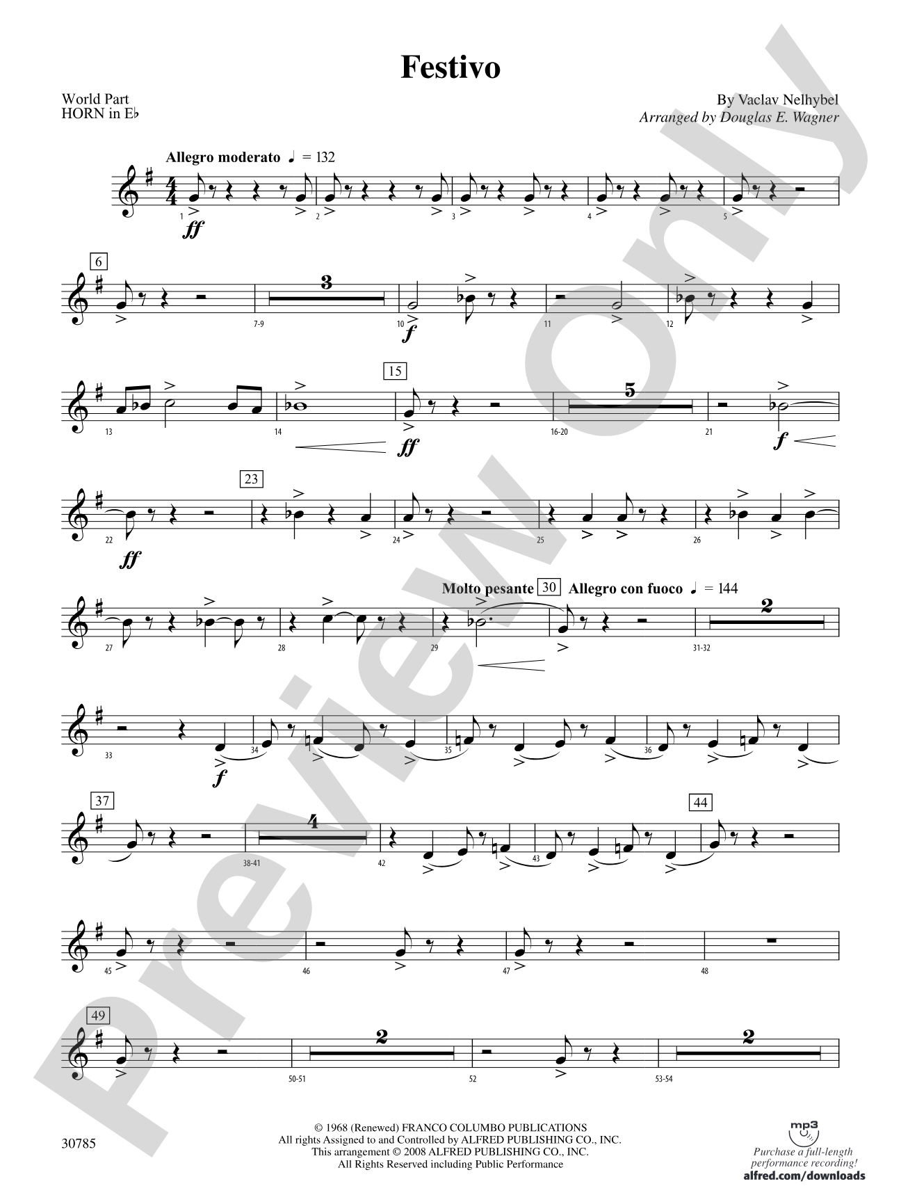 Festivo: (wp) 1st Horn in E-flat