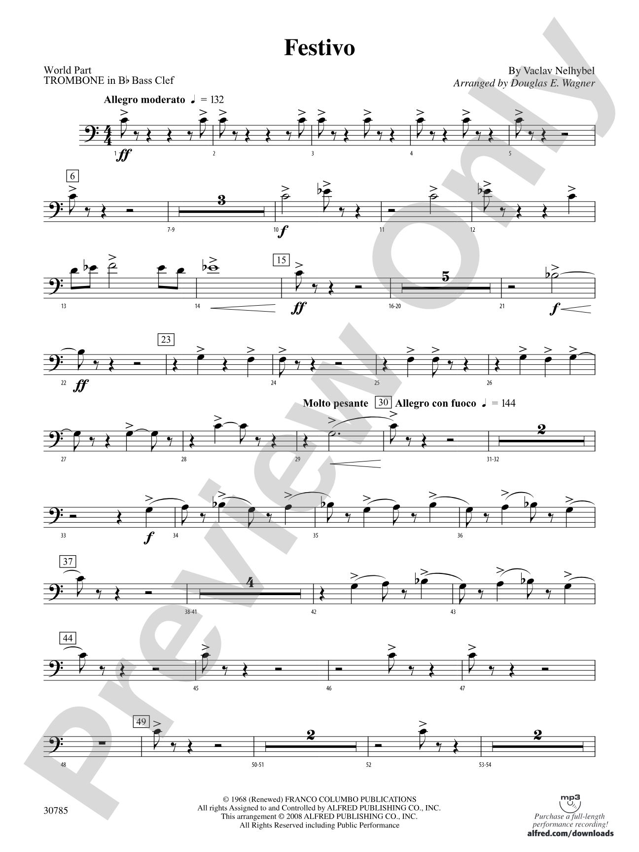 Festivo: (wp) 1st B-flat Trombone B.C.