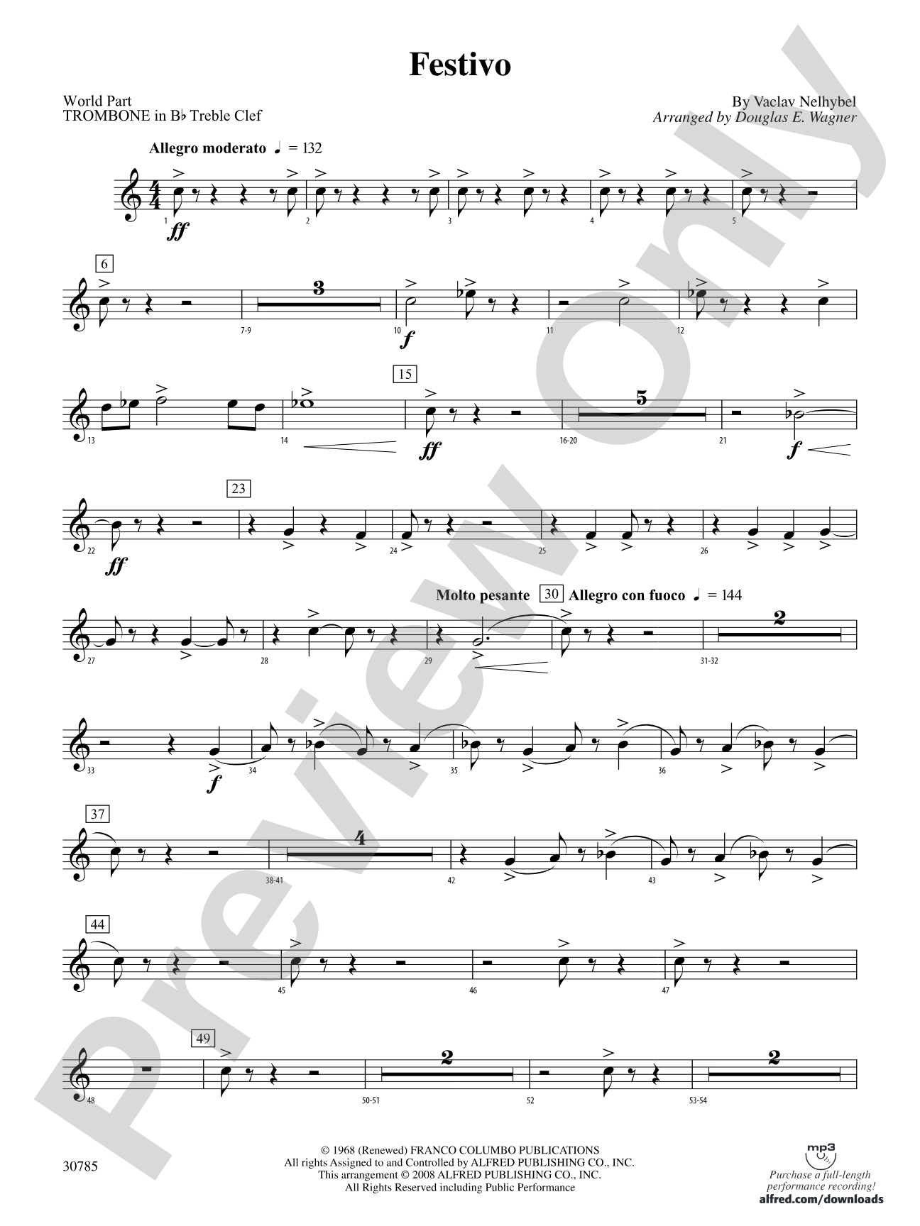 Festivo: (wp) 1st B-flat Trombone T.C.