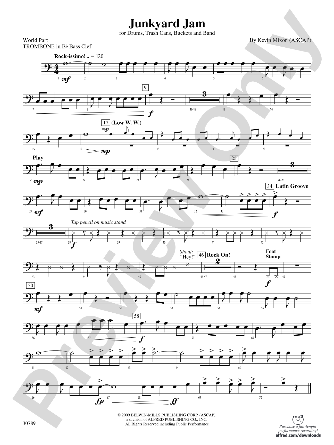 Junkyard Jam: (wp) 1st B-flat Trombone B.C.