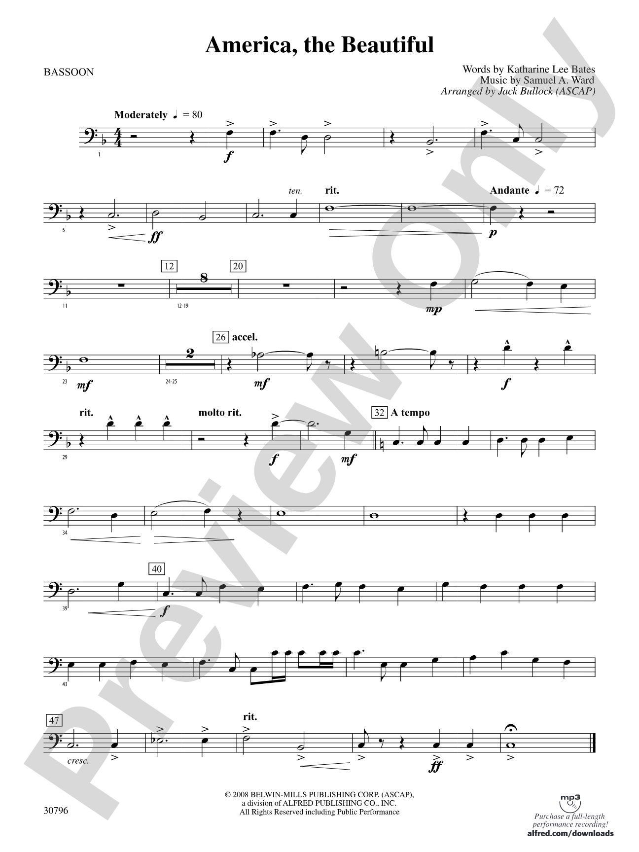 America, the Beautiful: Bassoon
