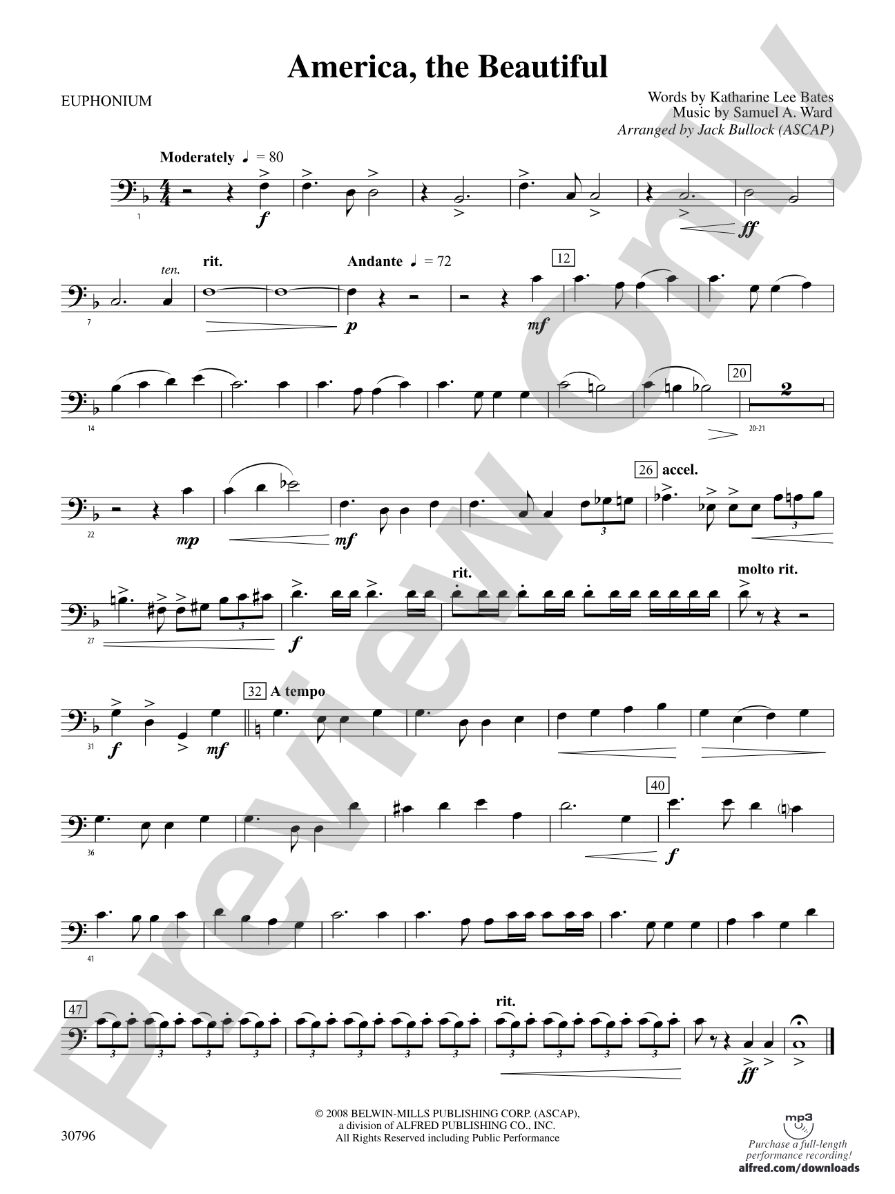 America, the Beautiful: Baritone B.C.
