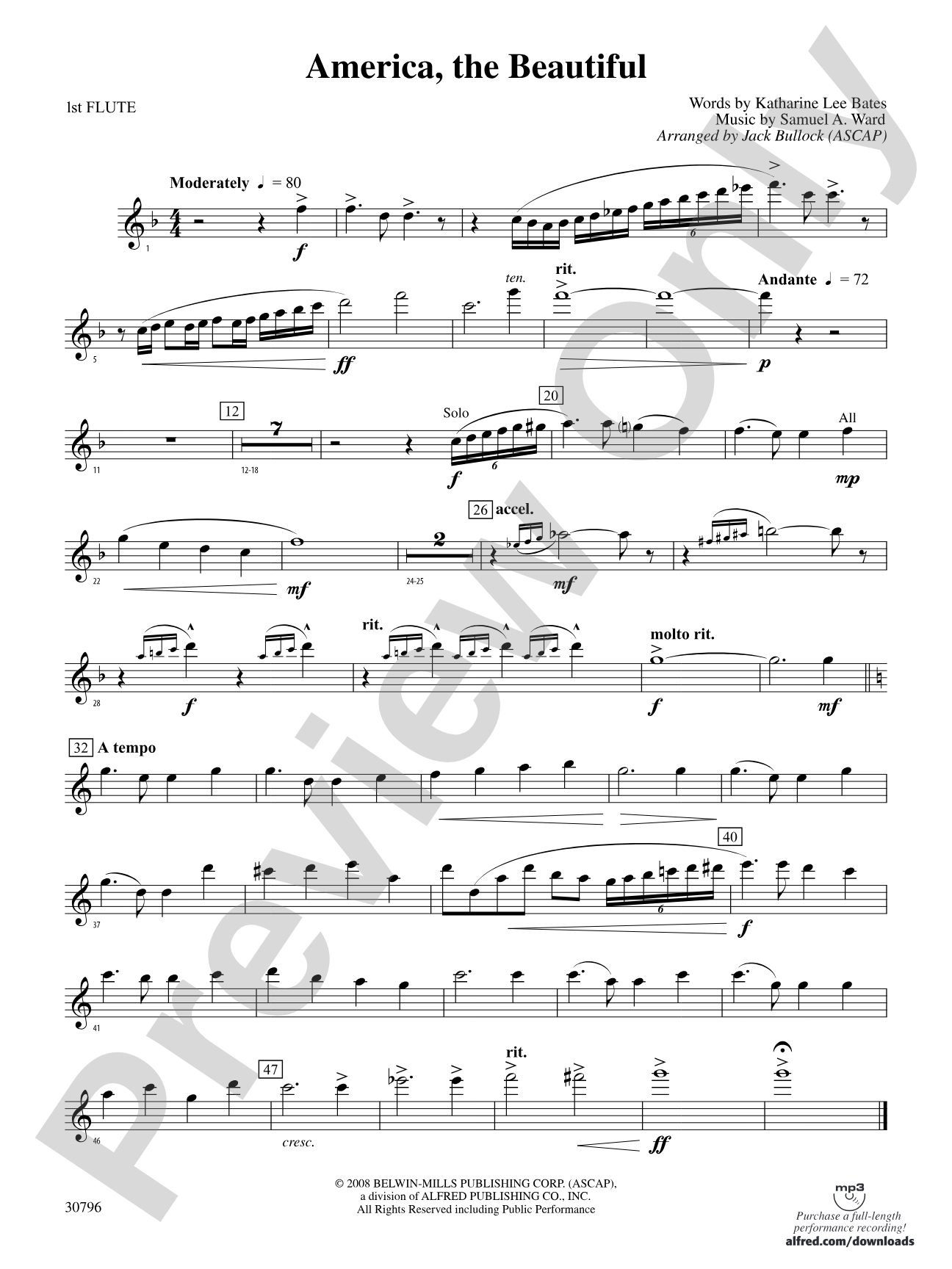 America, the Beautiful: Flute