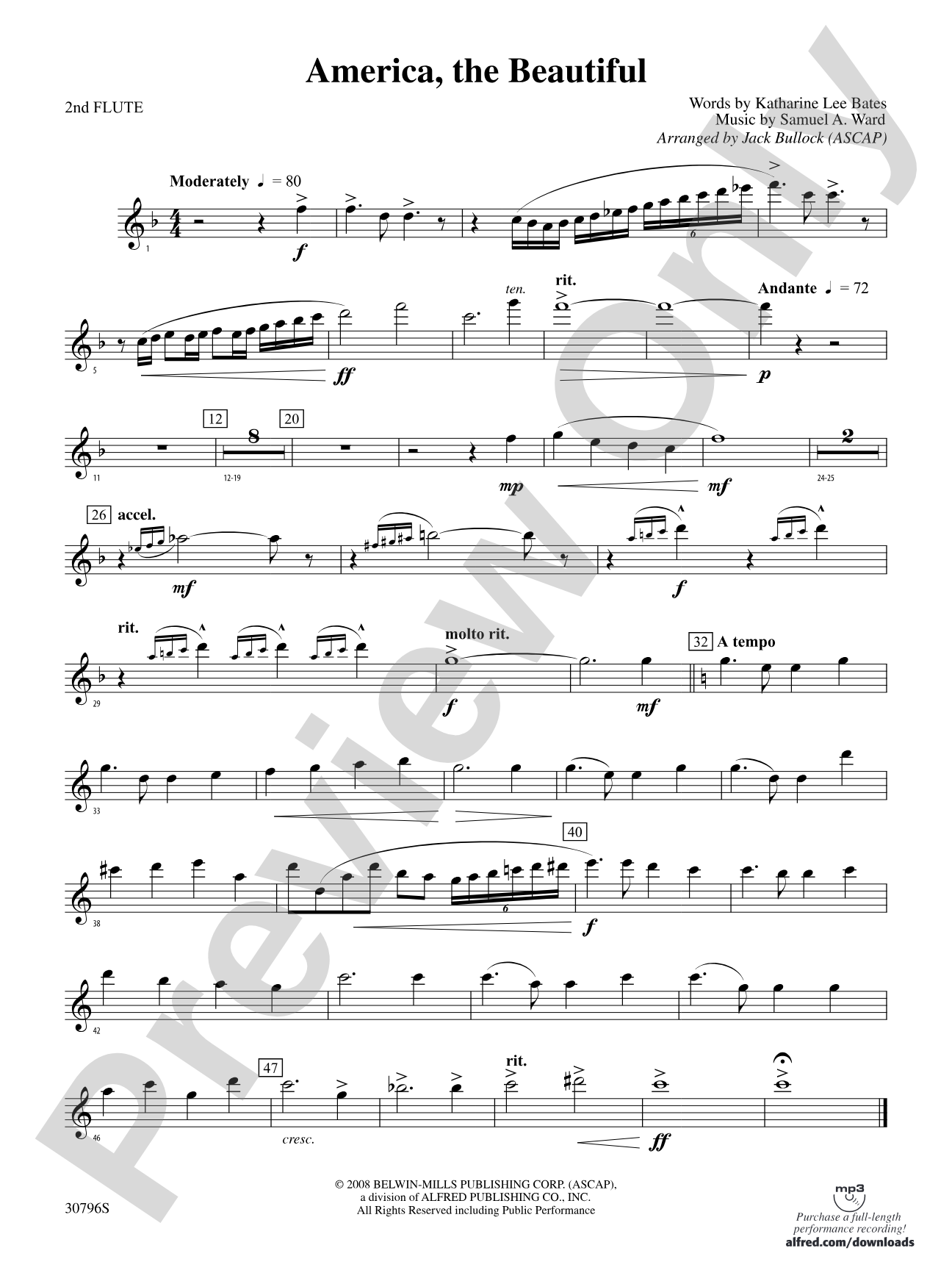 America, the Beautiful: 2nd Flute