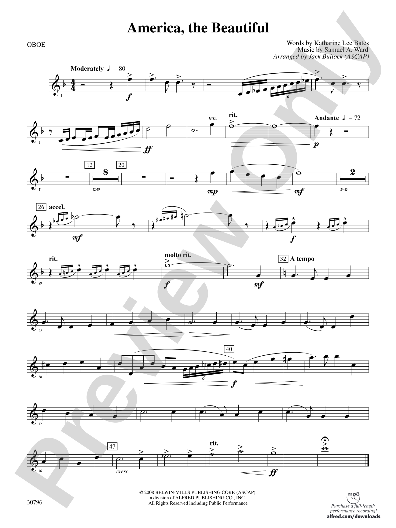 America, the Beautiful: Oboe
