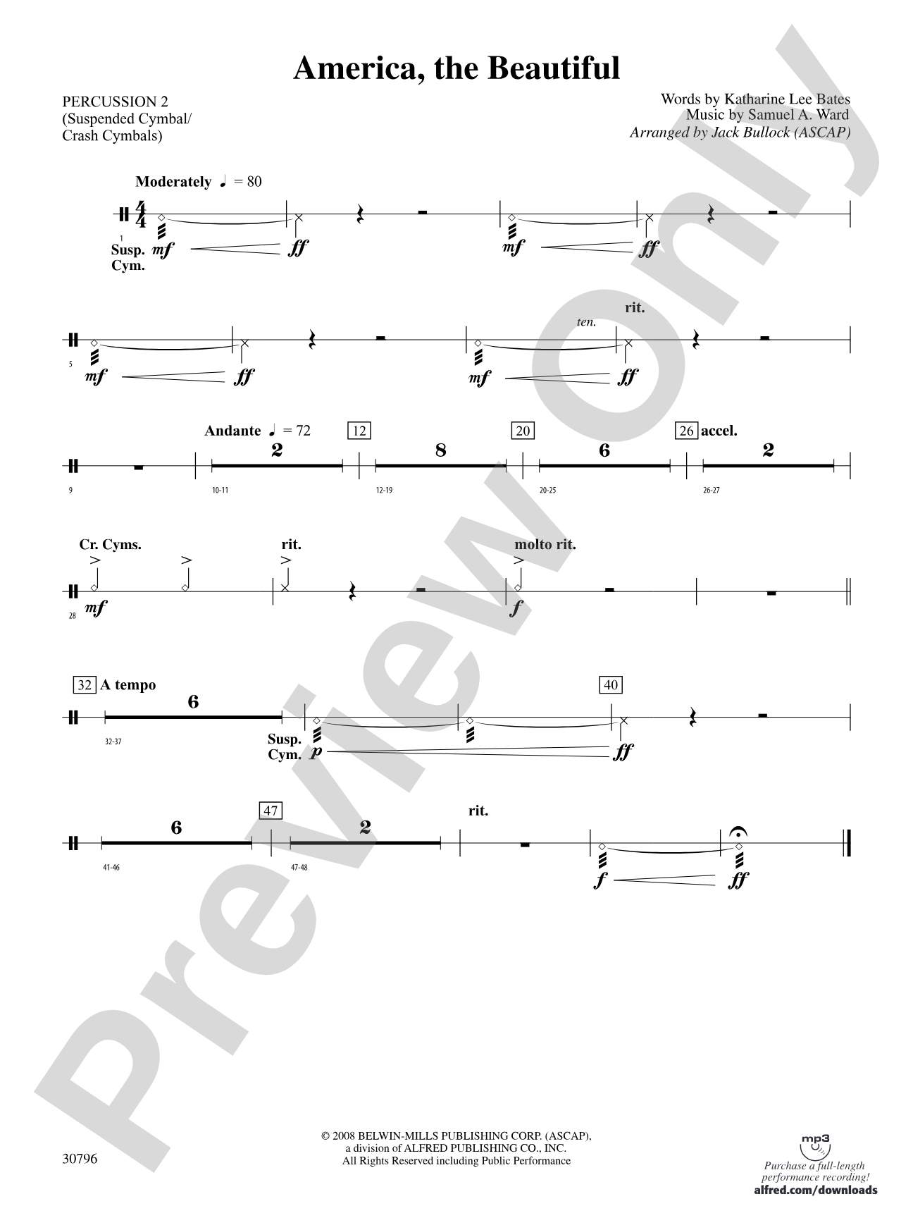 America, the Beautiful: 2nd Percussion