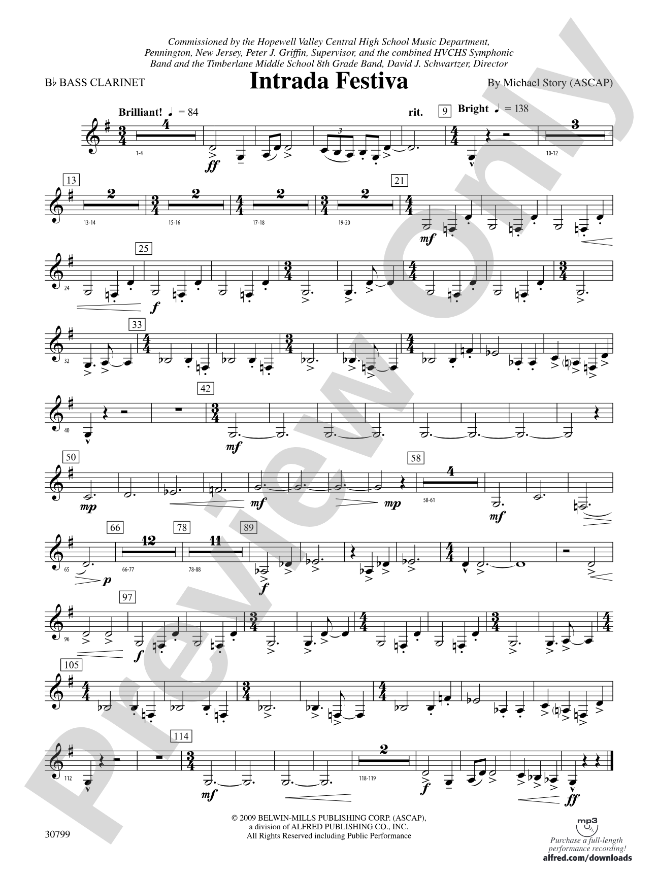 Intrada Festiva: B-flat Bass Clarinet