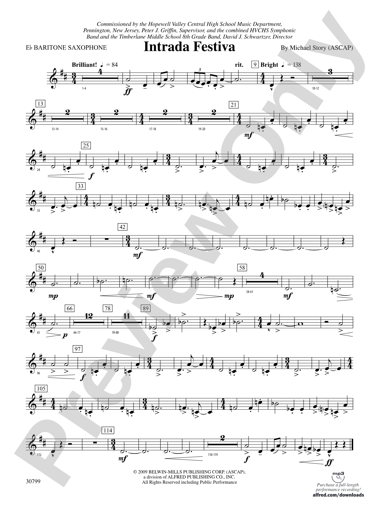 Intrada Festiva: E-flat Baritone Saxophone