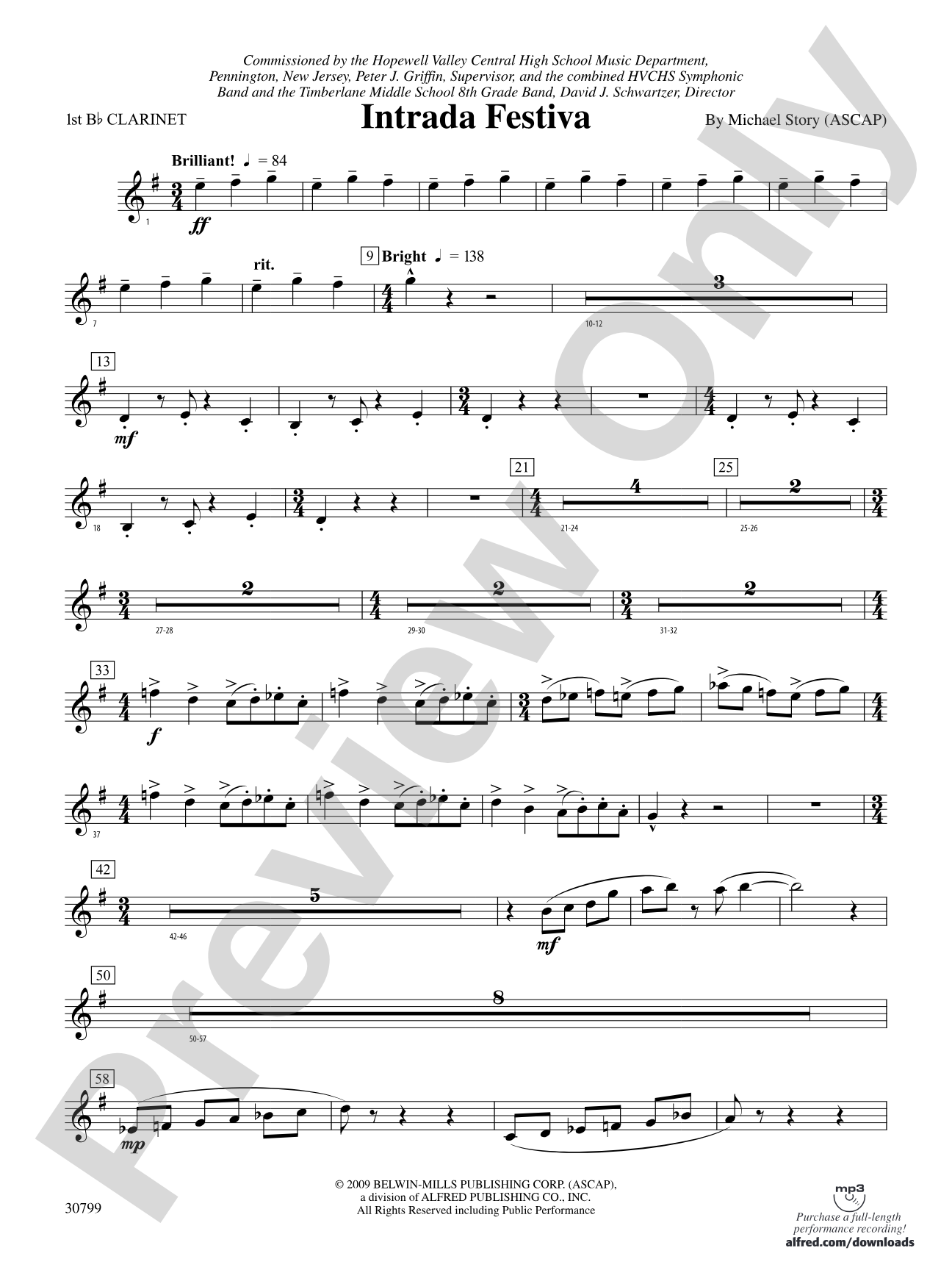 Intrada Festiva: 1st B-flat Clarinet