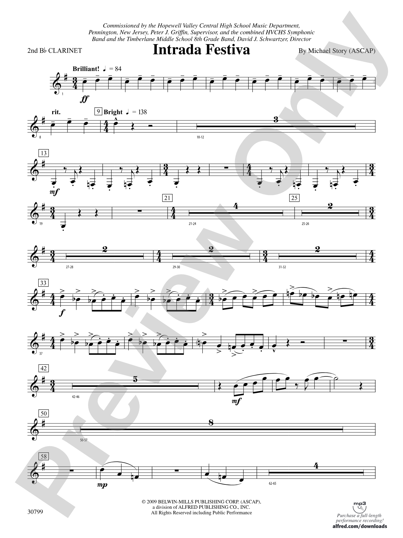 Intrada Festiva: 2nd B-flat Clarinet