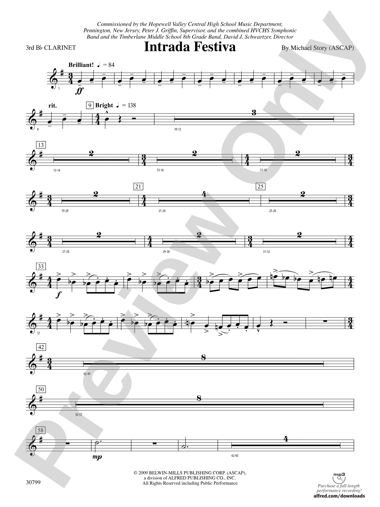Intrada Festiva: 3rd B-flat Clarinet