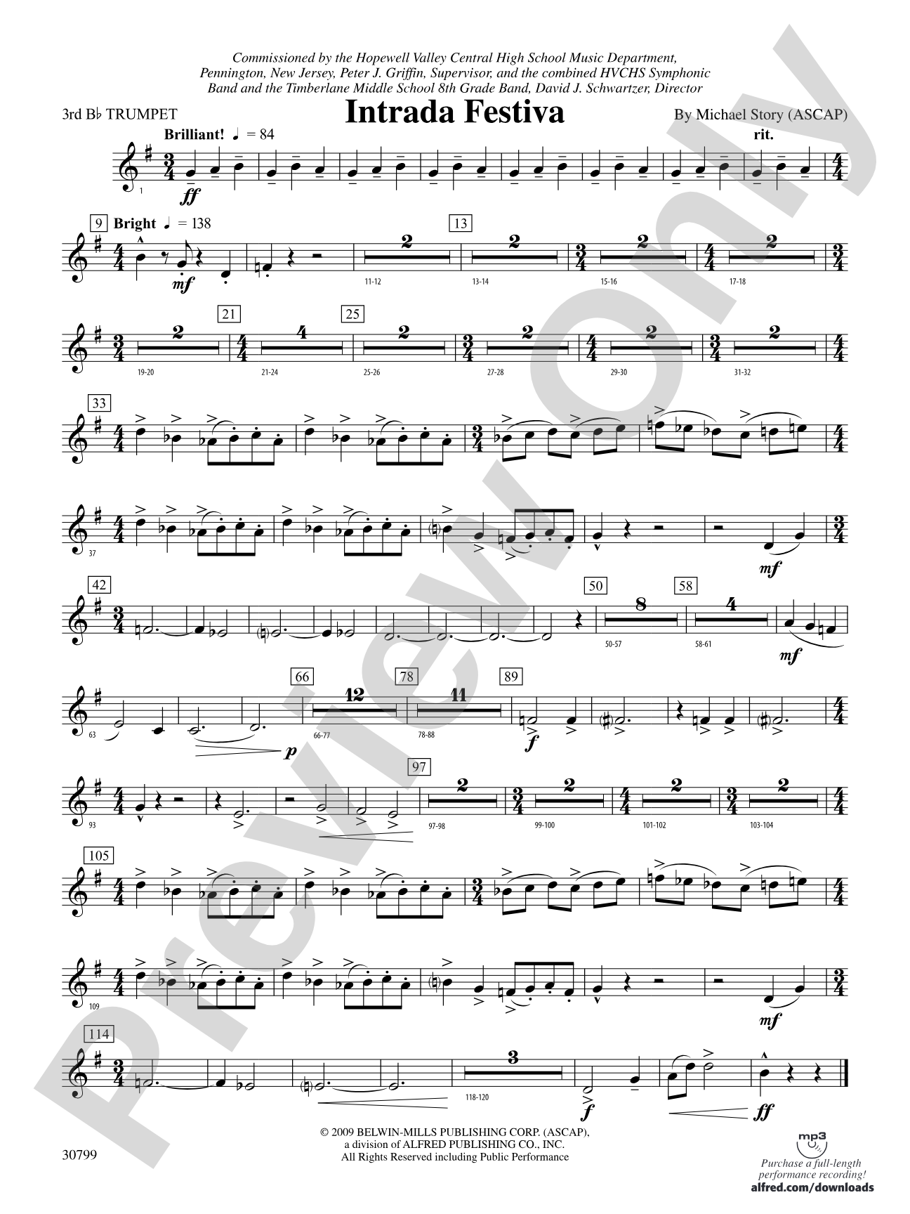 Intrada Festiva: 3rd B-flat Trumpet