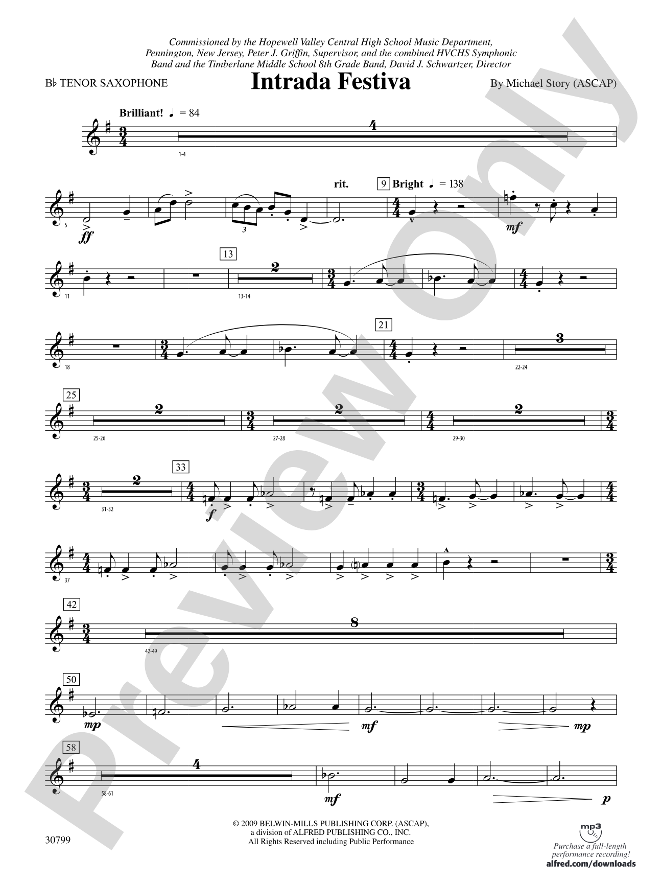 Intrada Festiva: B-flat Tenor Saxophone