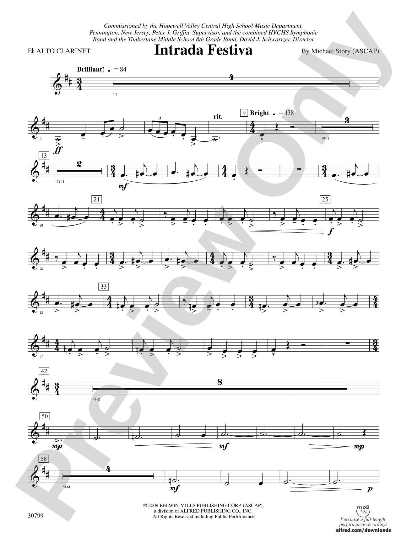 Intrada Festiva: (wp) E-flat Alto Clarinet