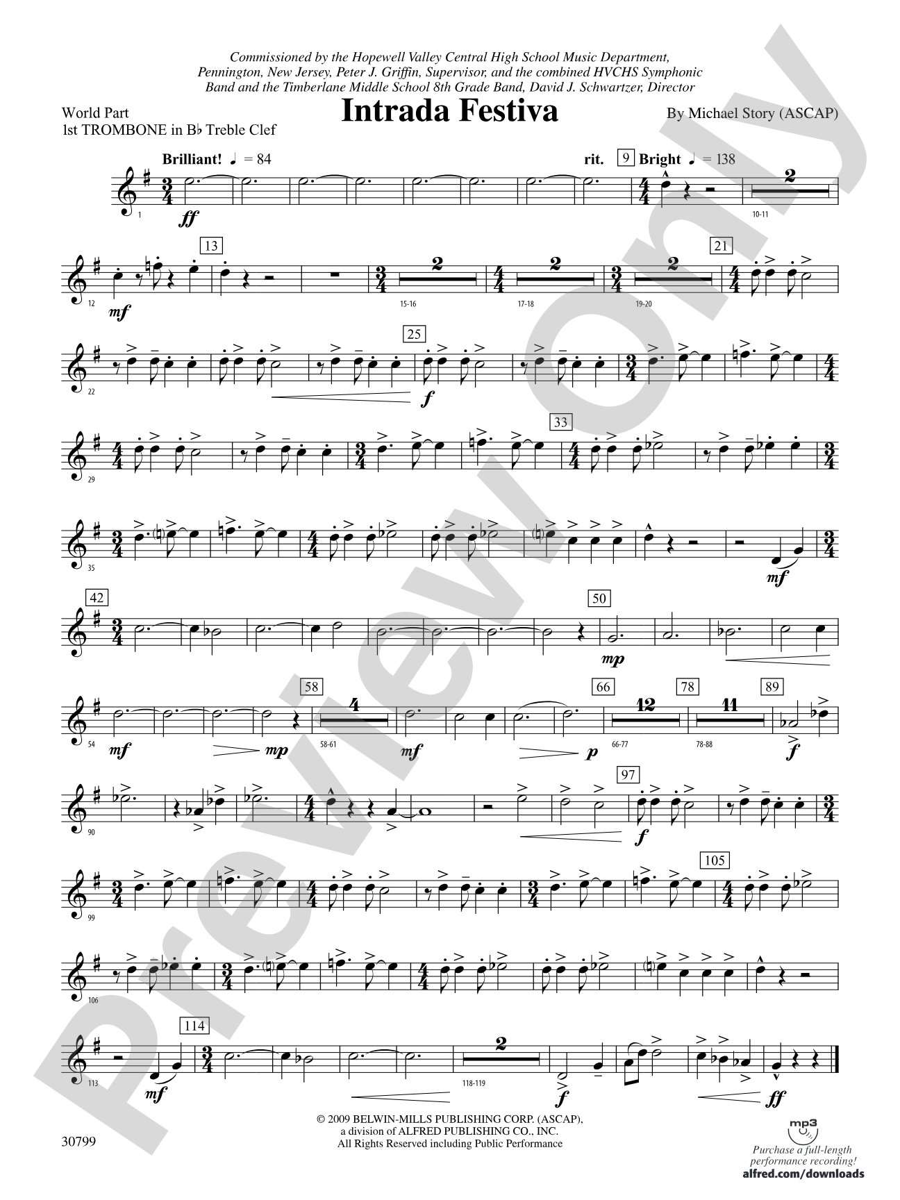Intrada Festiva: (wp) 1st B-flat Trombone T.C.