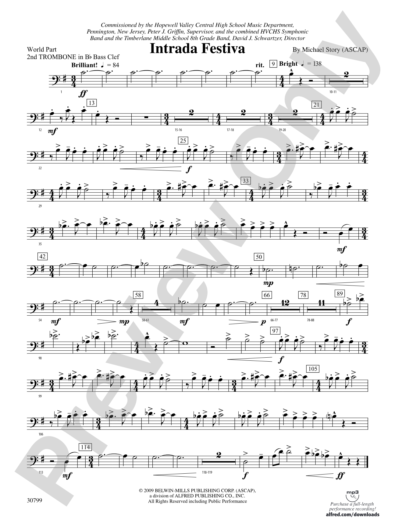 Intrada Festiva: (wp) 2nd B-flat Trombone B.C.