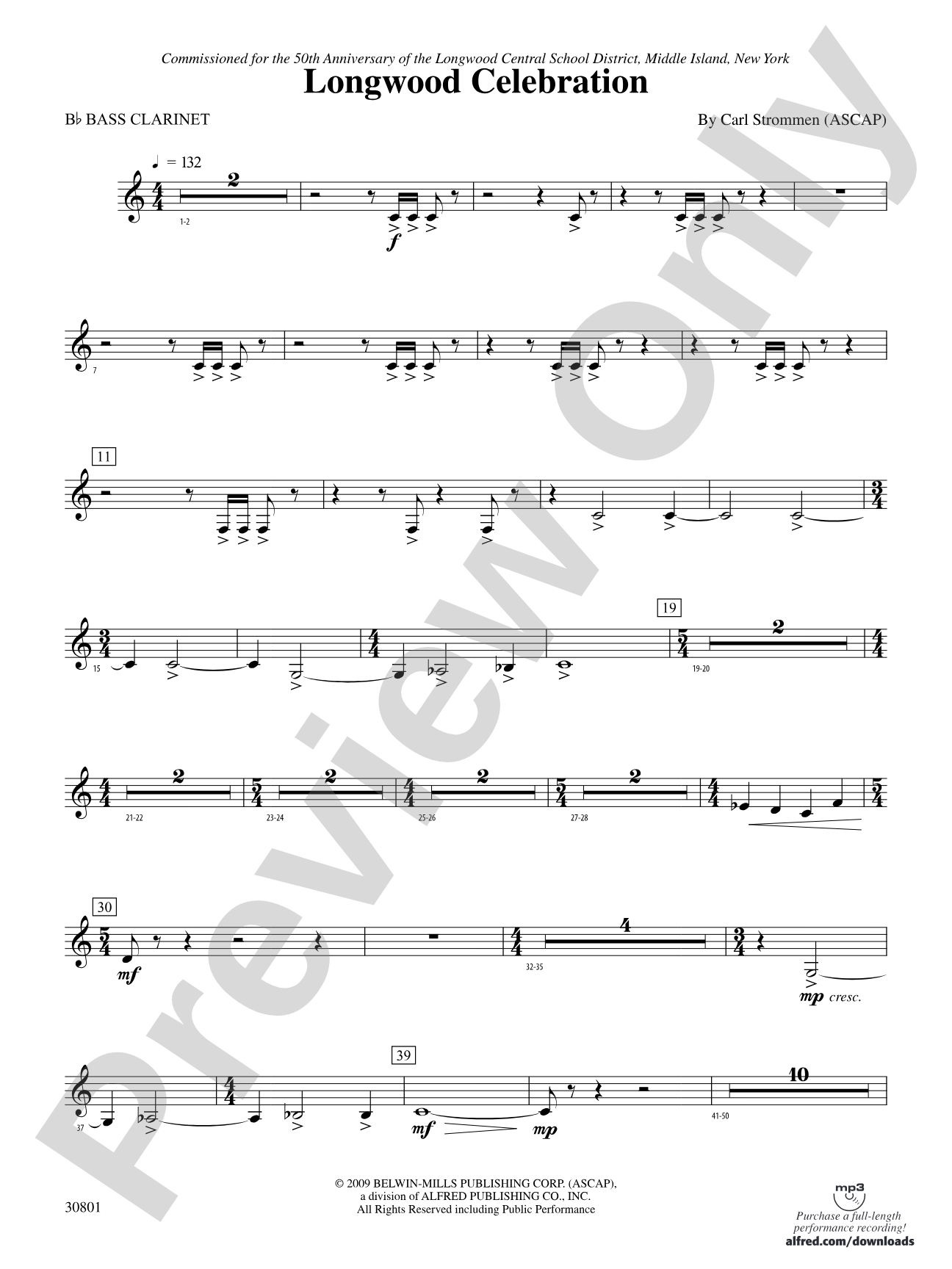 Longwood Celebration: B-flat Bass Clarinet