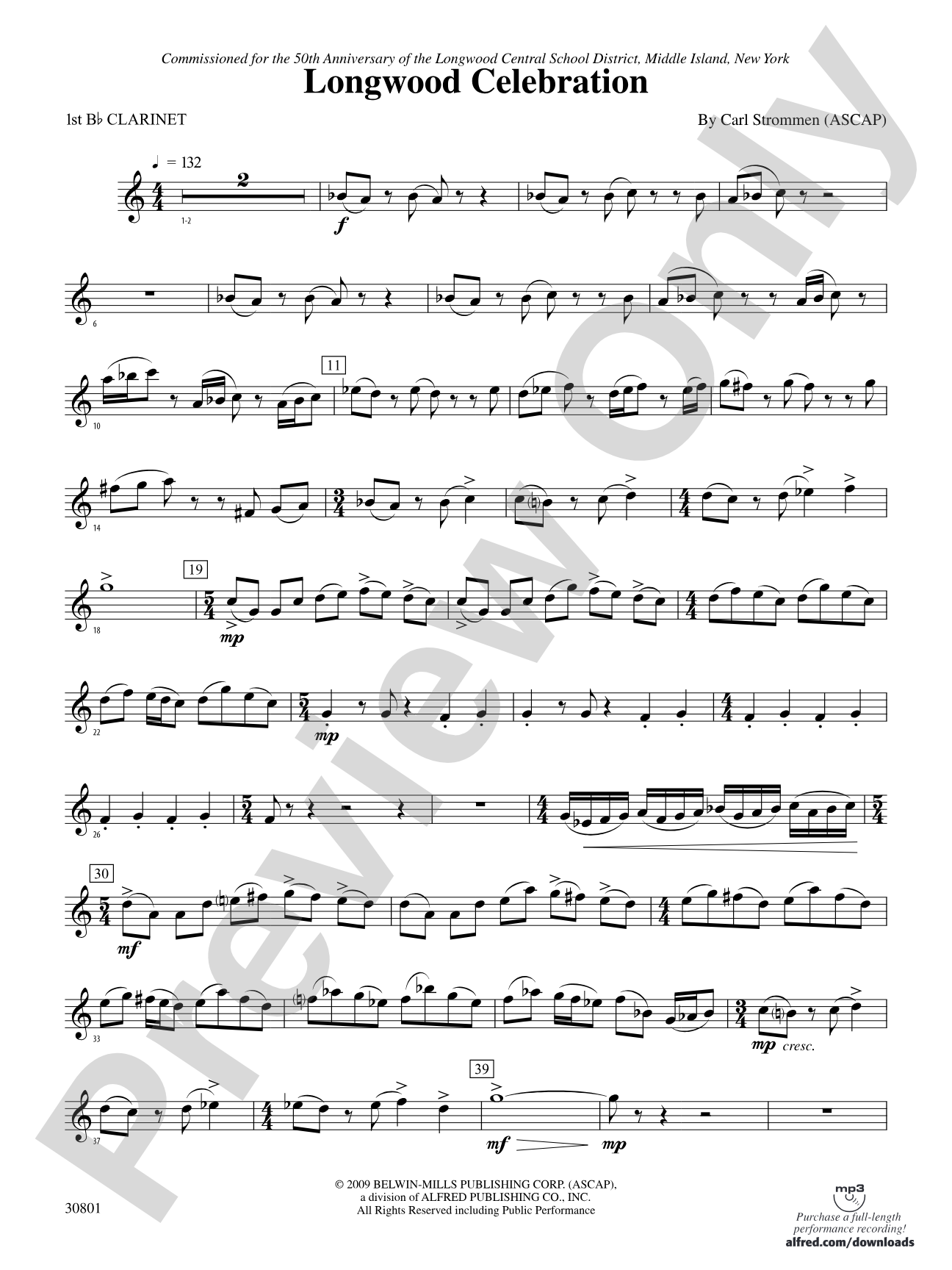 Longwood Celebration: 1st B-flat Clarinet