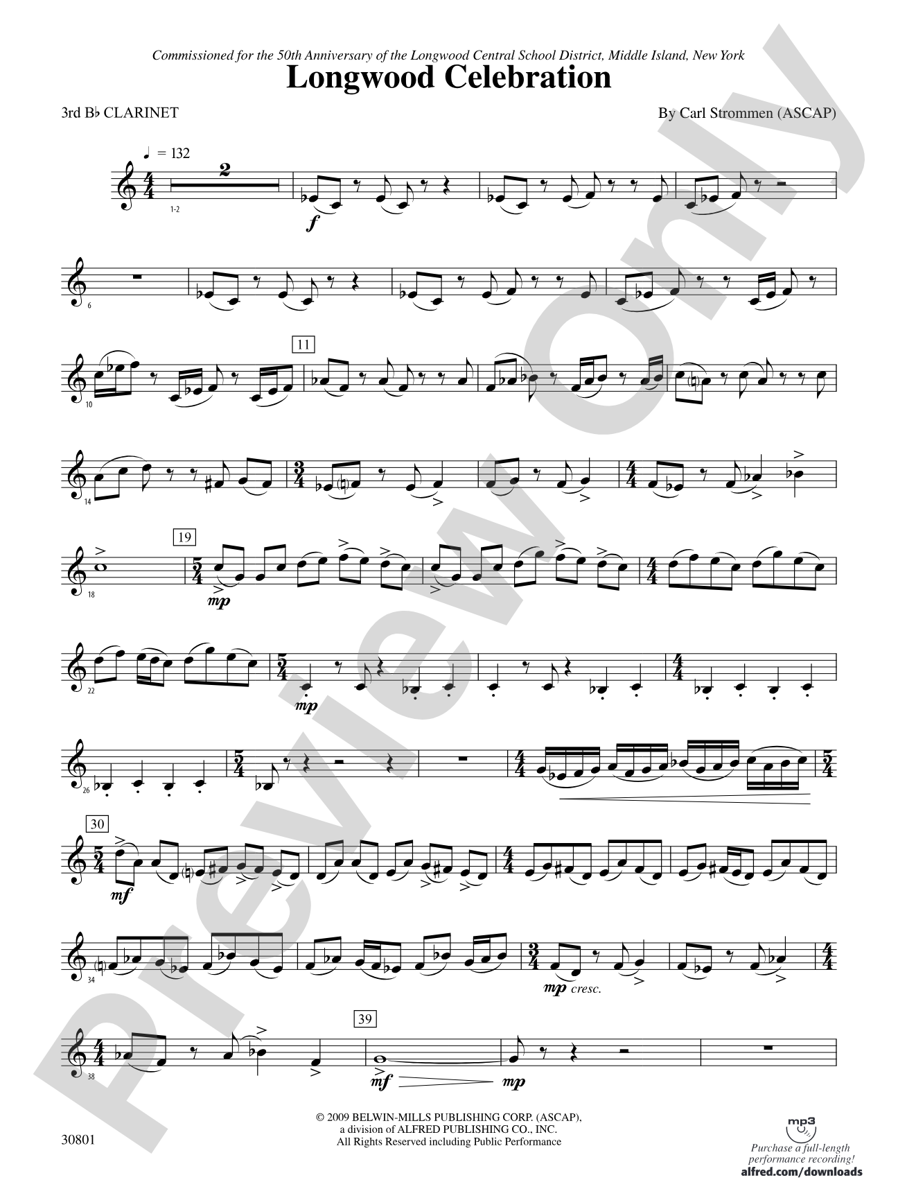 Longwood Celebration: 3rd B-flat Clarinet