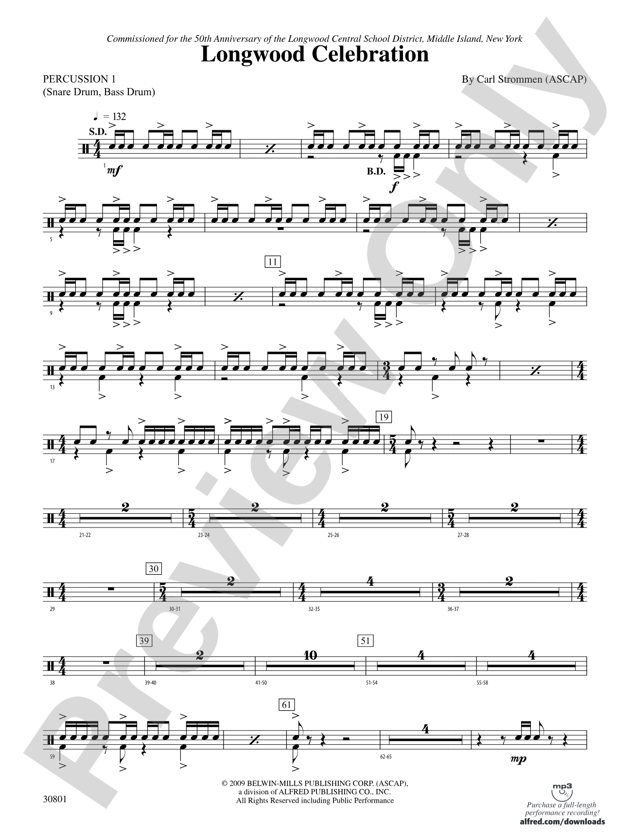 Longwood Celebration: 1st Percussion