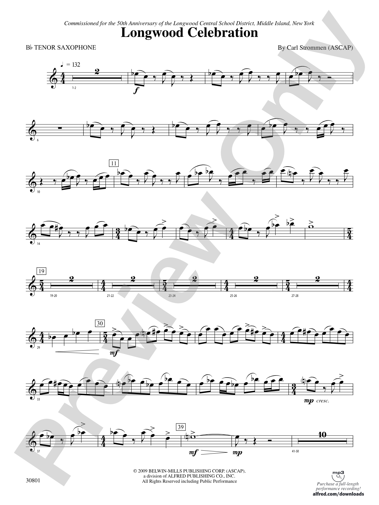 Longwood Celebration: B-flat Tenor Saxophone