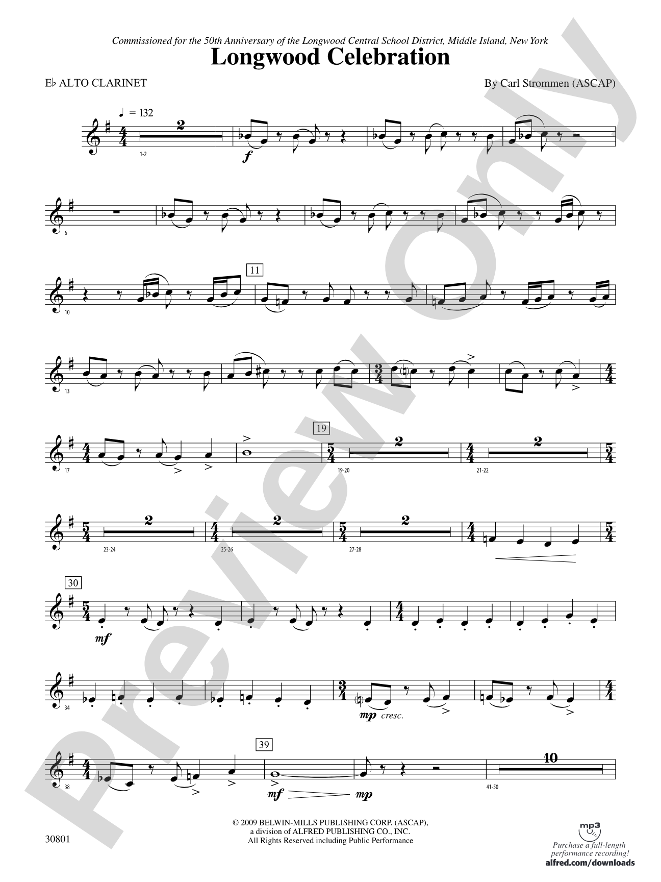 Longwood Celebration: (wp) E-flat Alto Clarinet