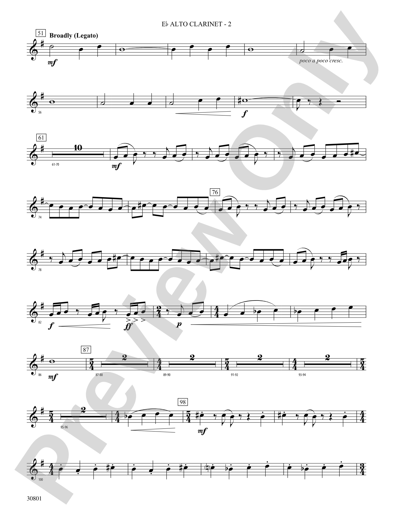 Longwood Celebration: (wp) E-flat Alto Clarinet
