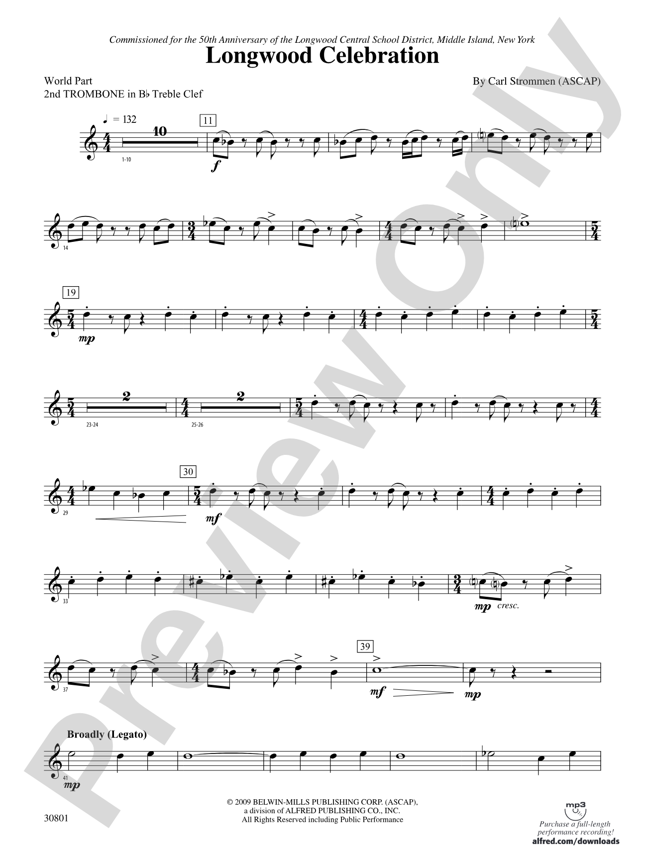 Longwood Celebration: (wp) 2nd B-flat Trombone T.C.