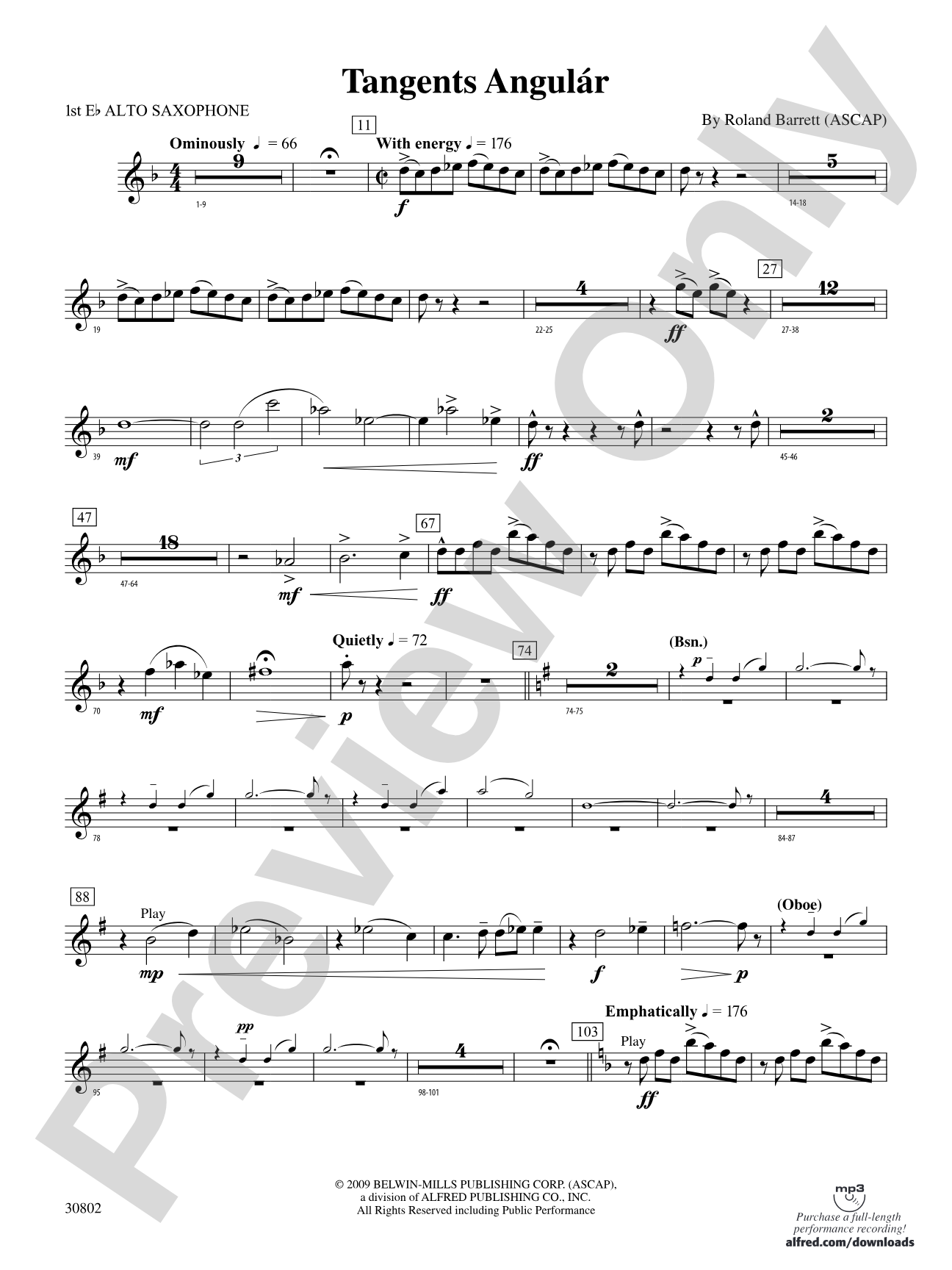 Tangents Angulár: E-flat Alto Saxophone