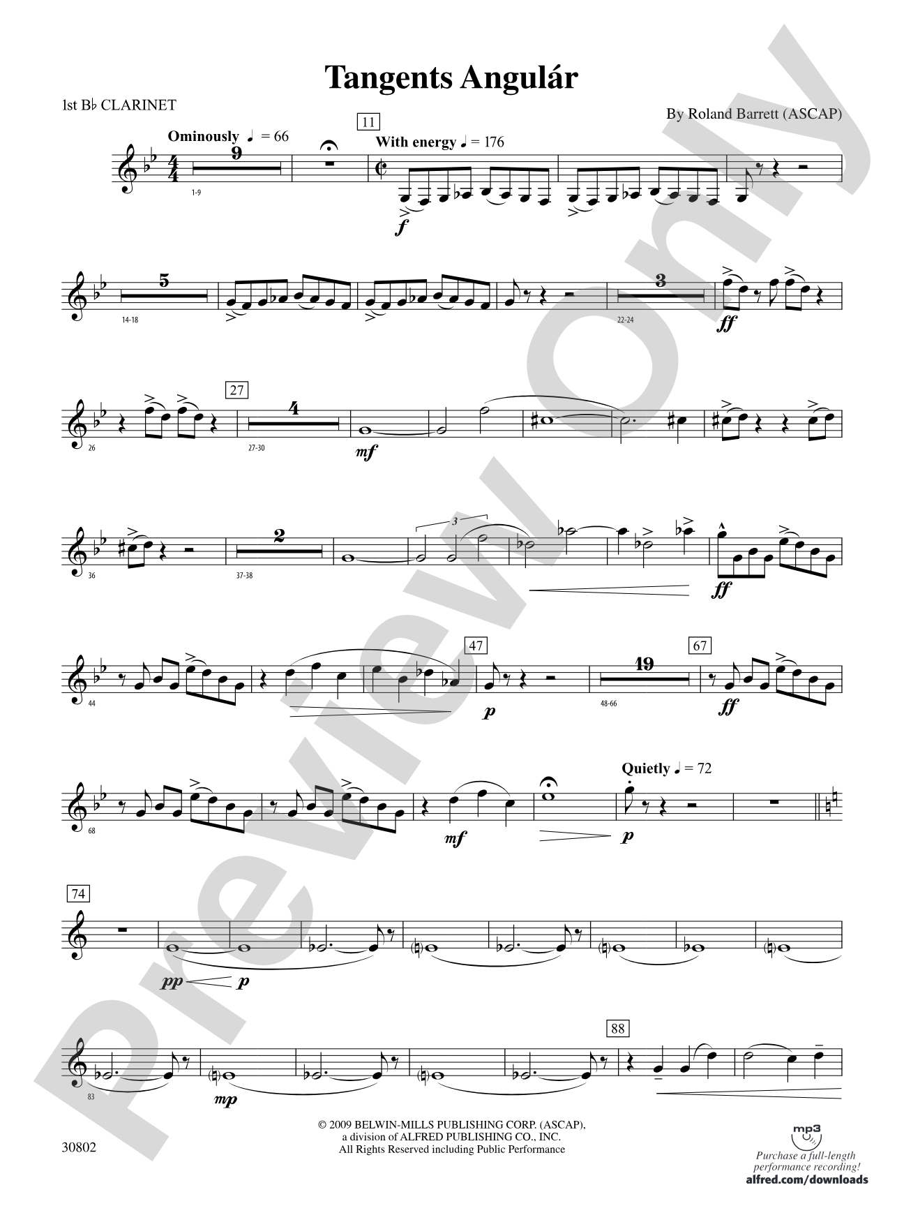 Tangents Angulár: 1st B-flat Clarinet
