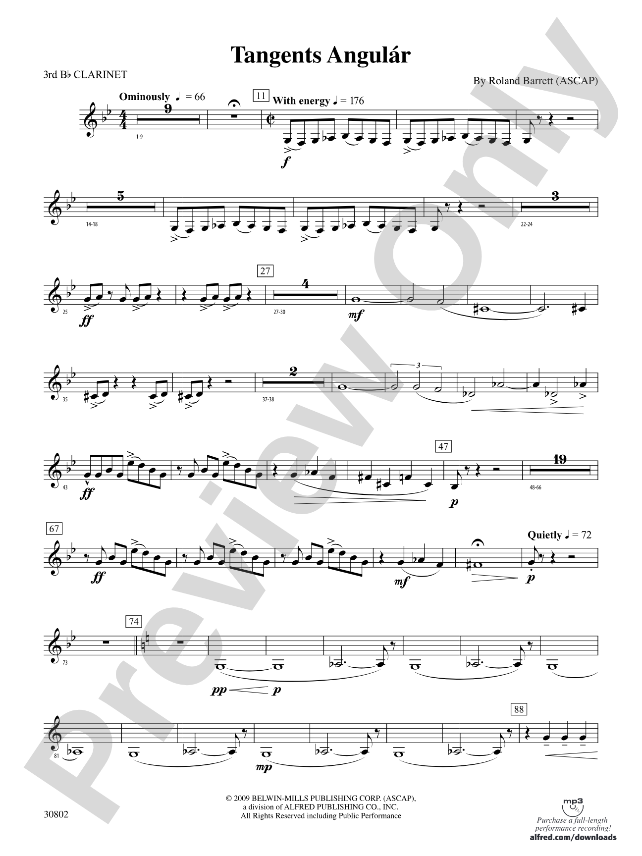 Tangents Angulár: 3rd B-flat Clarinet