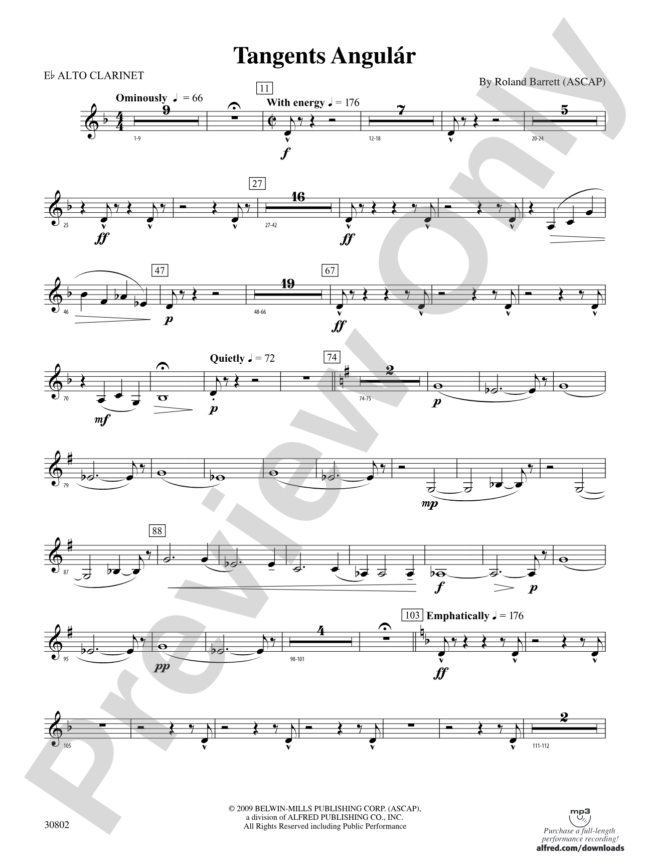 Tangents Angulár: (wp) E-flat Alto Clarinet