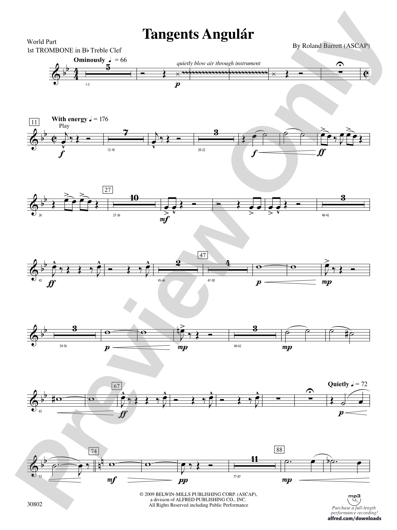 Tangents Angulár: (wp) 1st B-flat Trombone T.C.