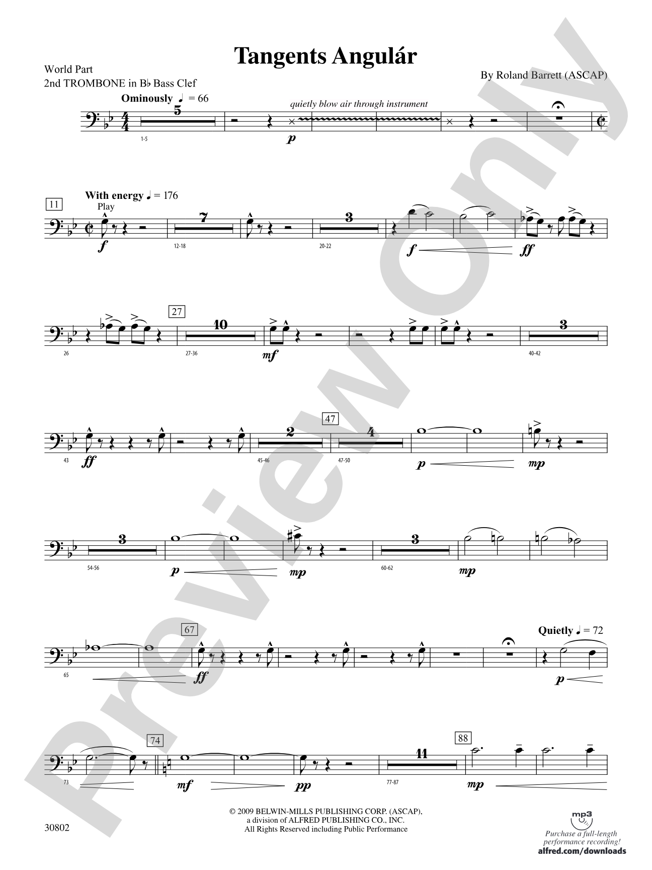 Tangents Angulár: (wp) 2nd B-flat Trombone B.C.