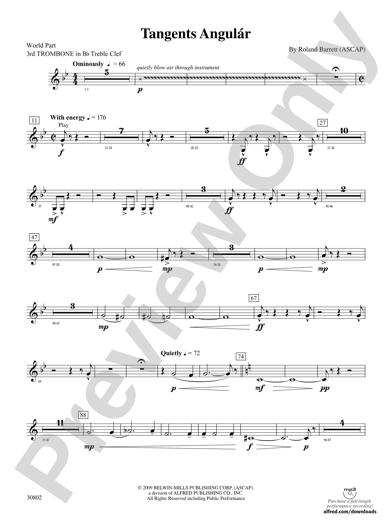 Tangents Angulár: (wp) 3rd B-flat Trombone T.C.