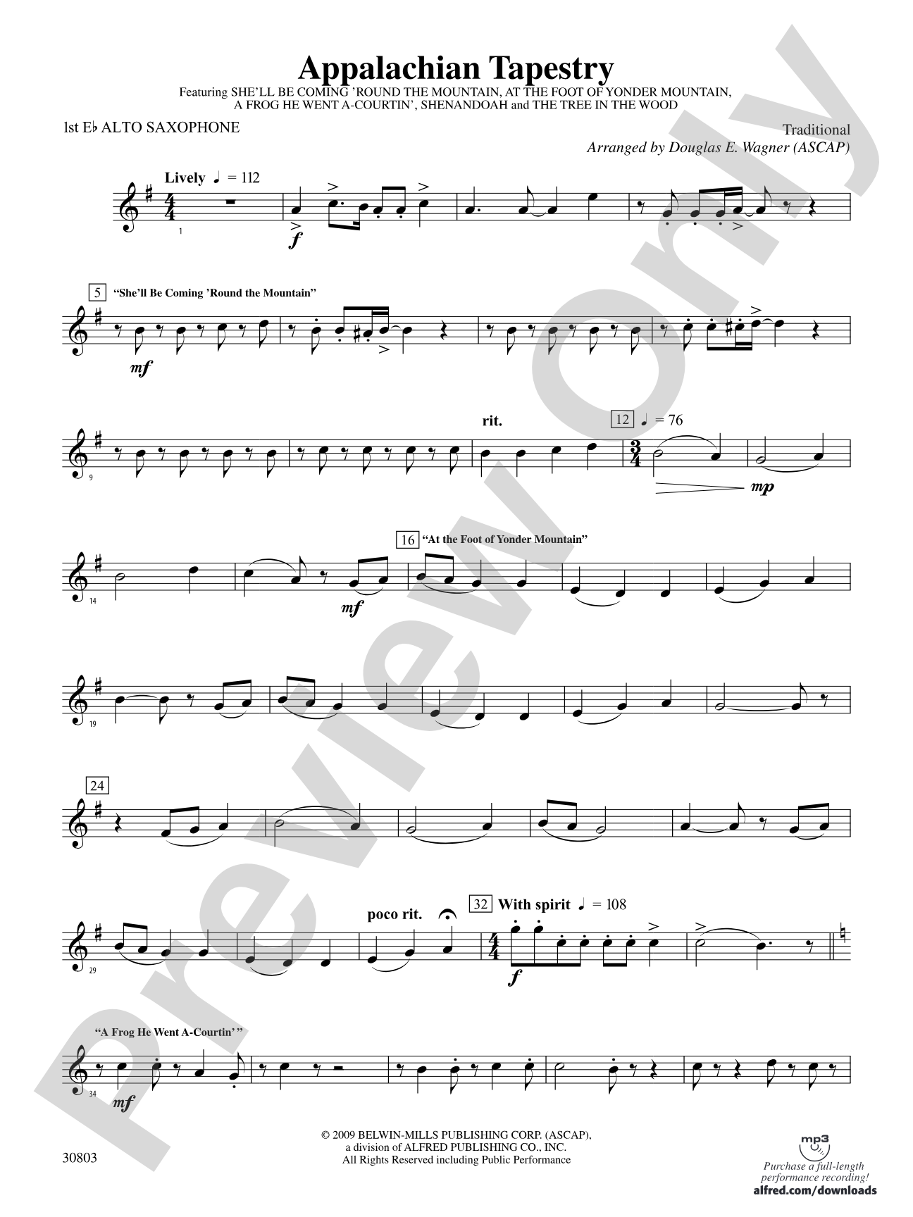 Appalachian Tapestry: E-flat Alto Saxophone