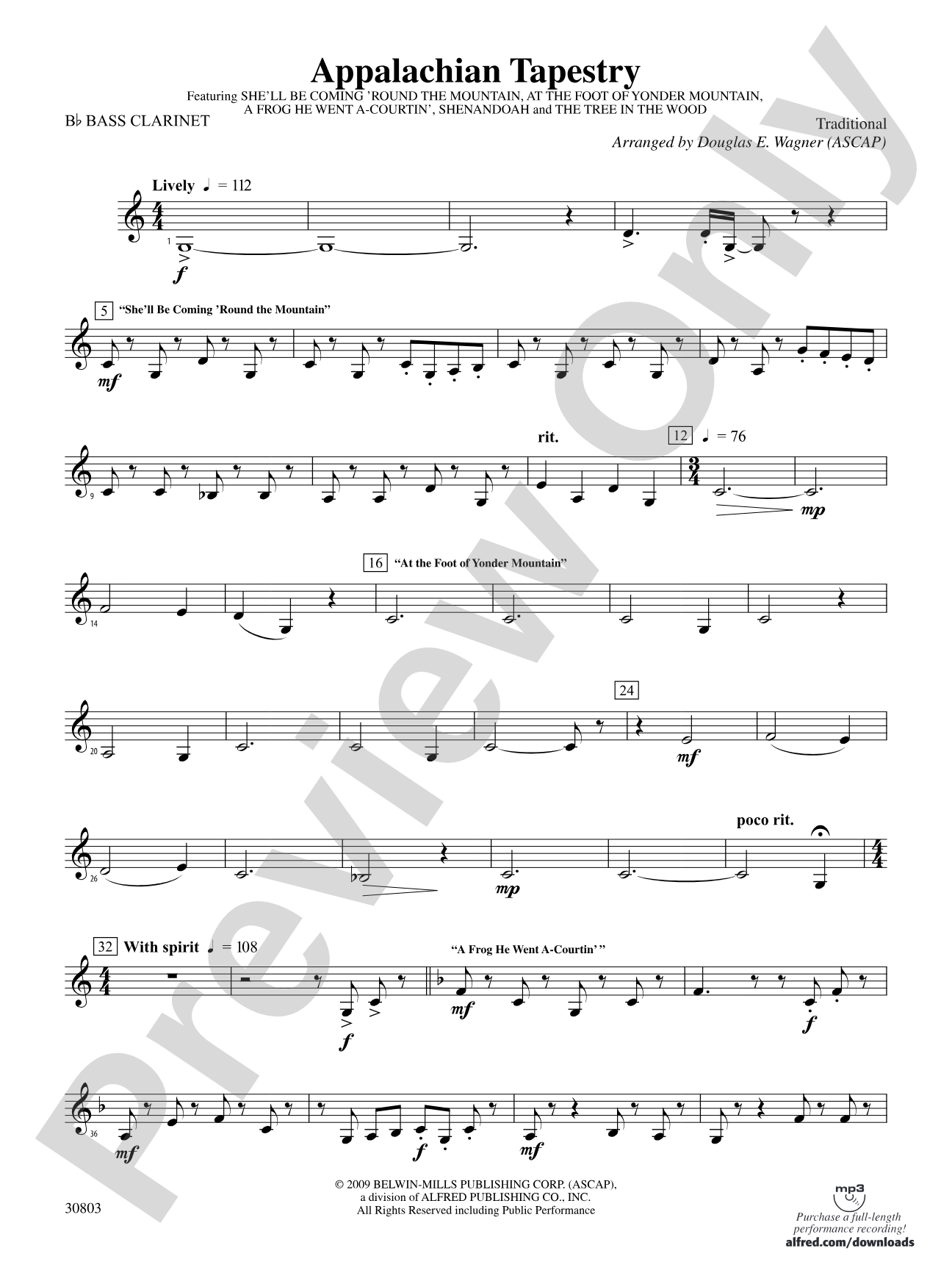 Appalachian Tapestry: B-flat Bass Clarinet