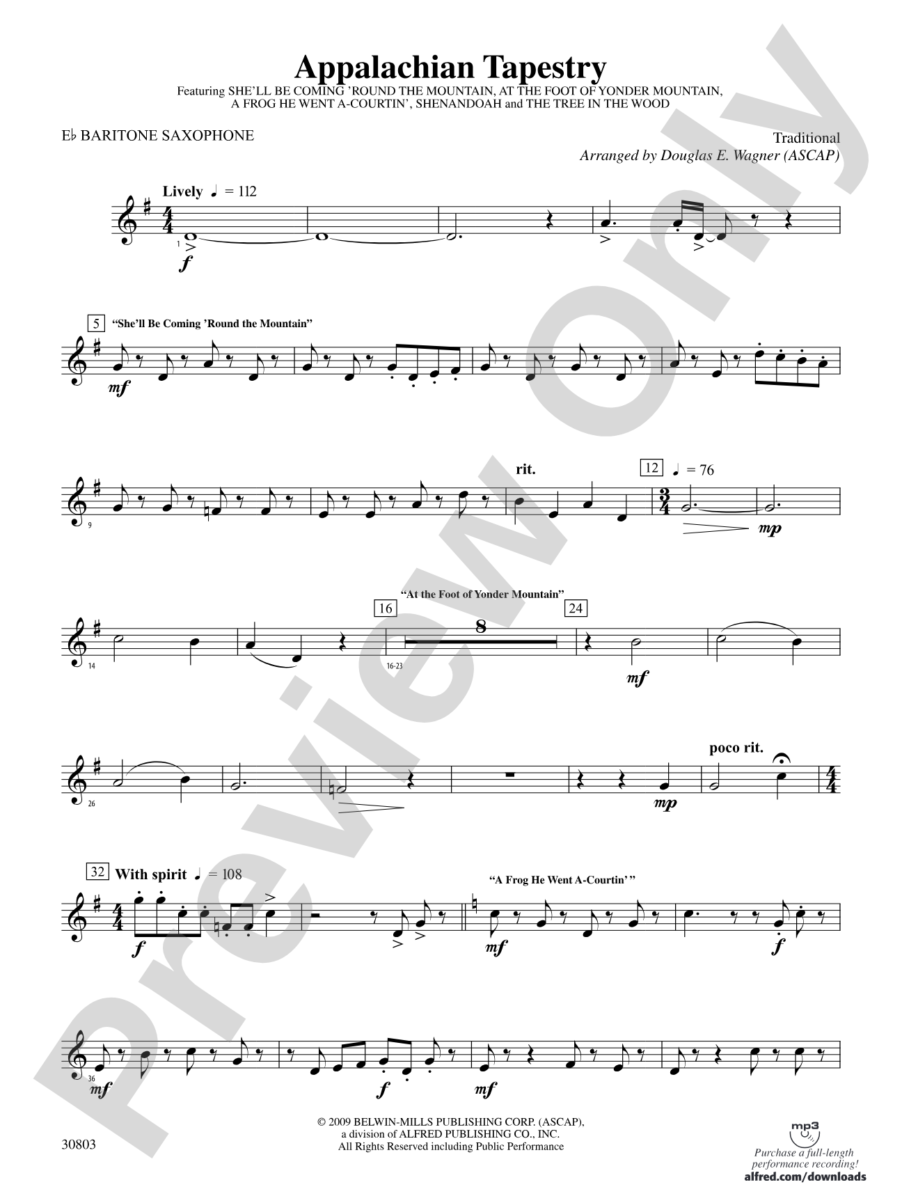 Appalachian Tapestry: E-flat Baritone Saxophone